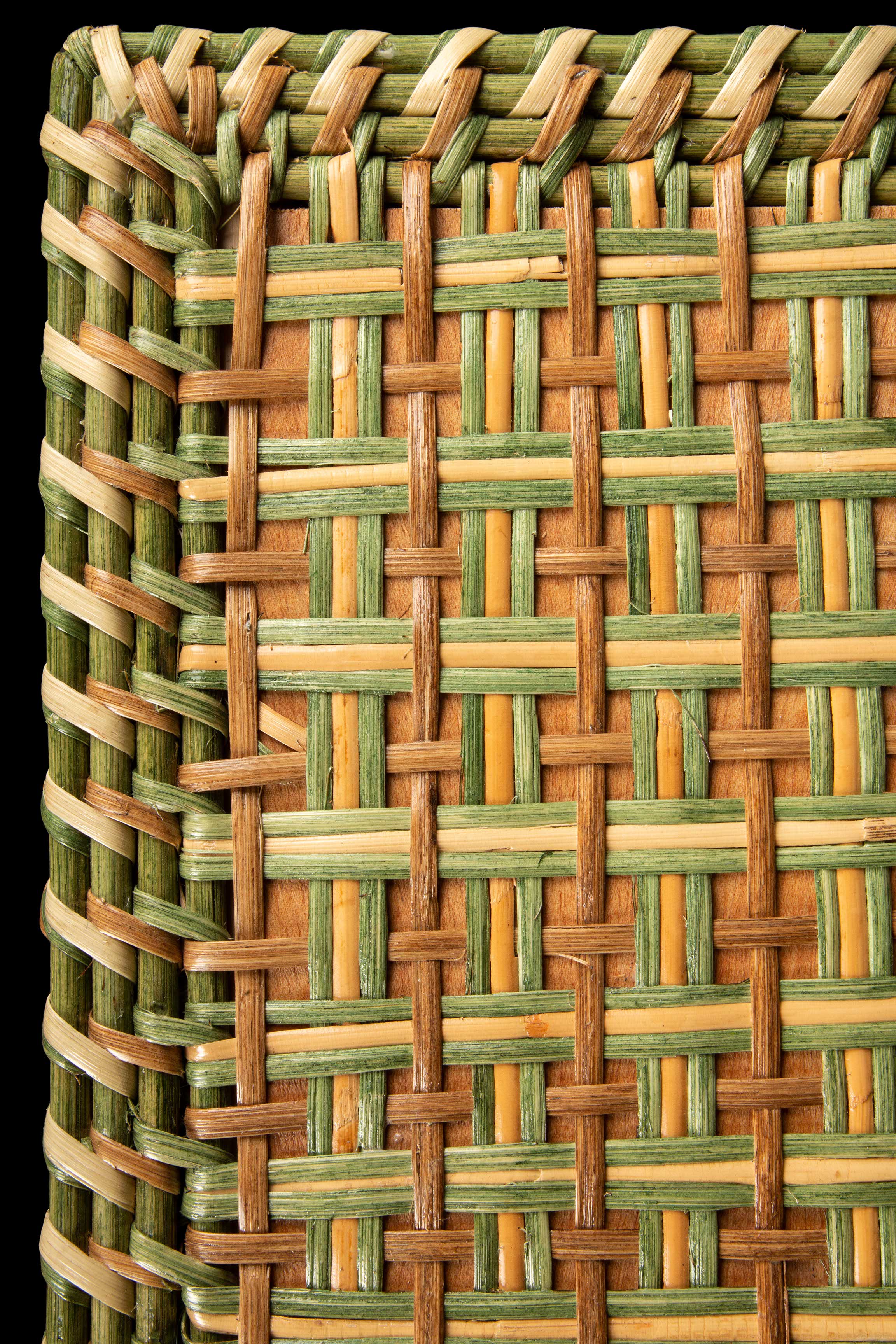 Square Green Rattan Side Table