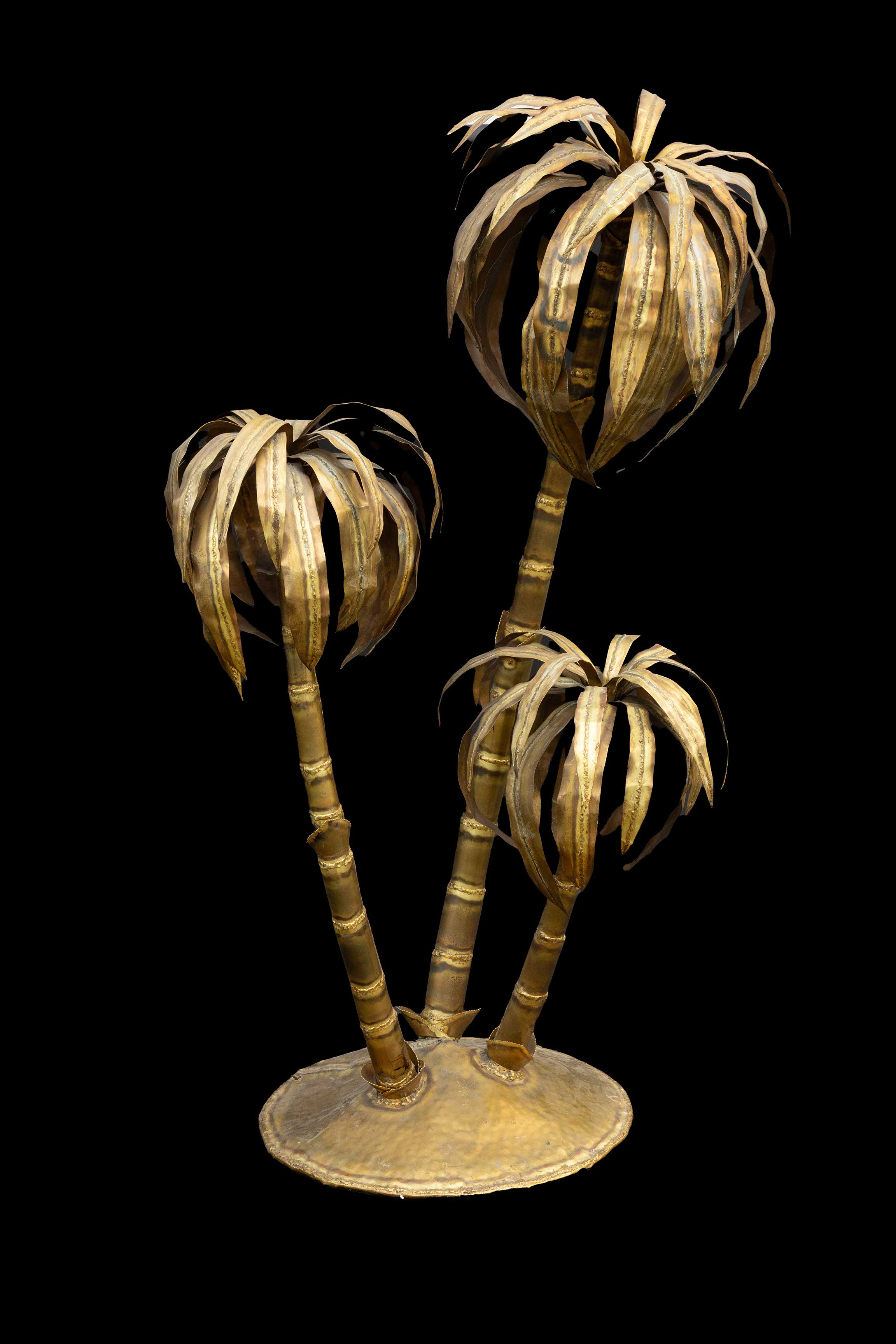 Mid-Century Brass Palm Tree Lamp