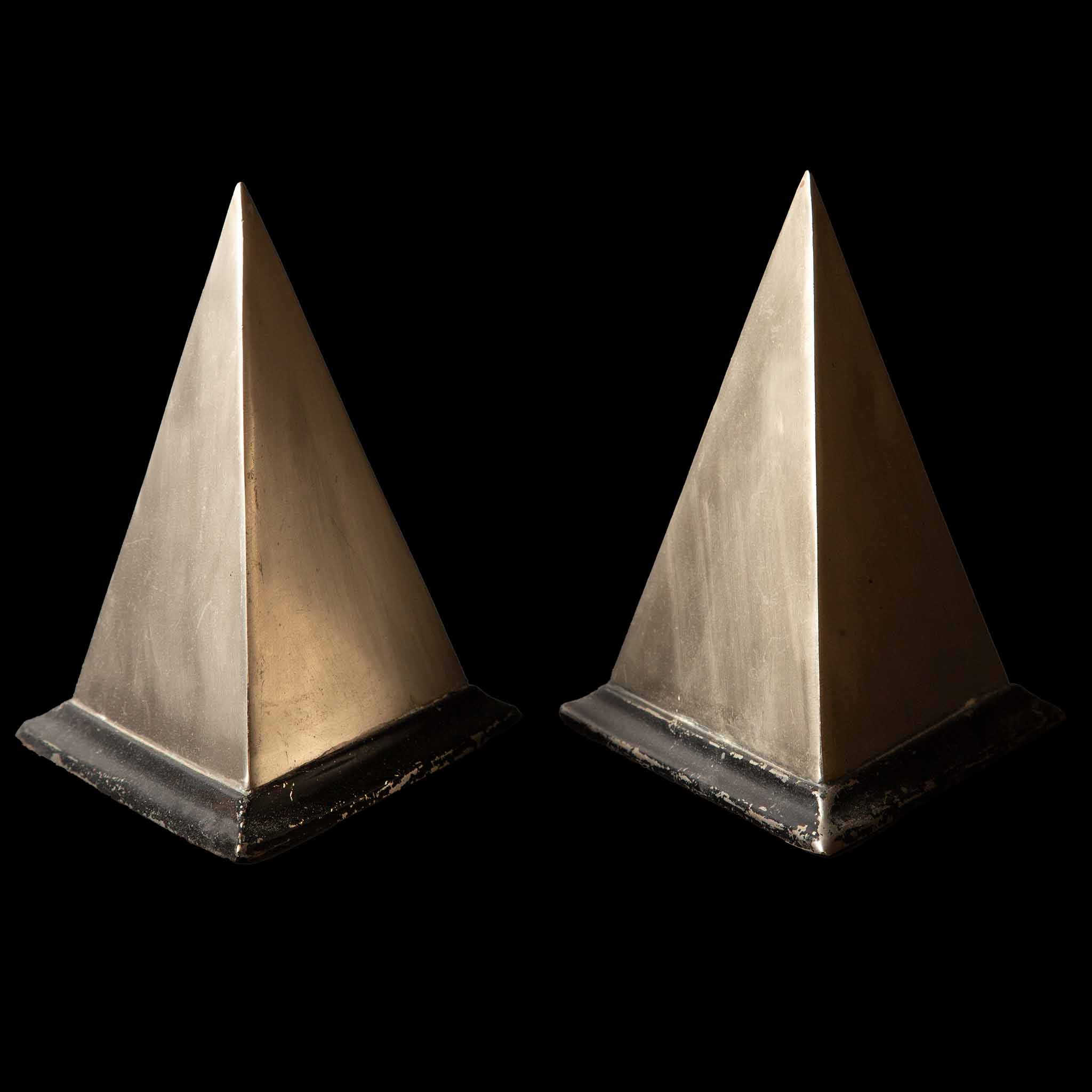 Mid-Century Silver Pyramids