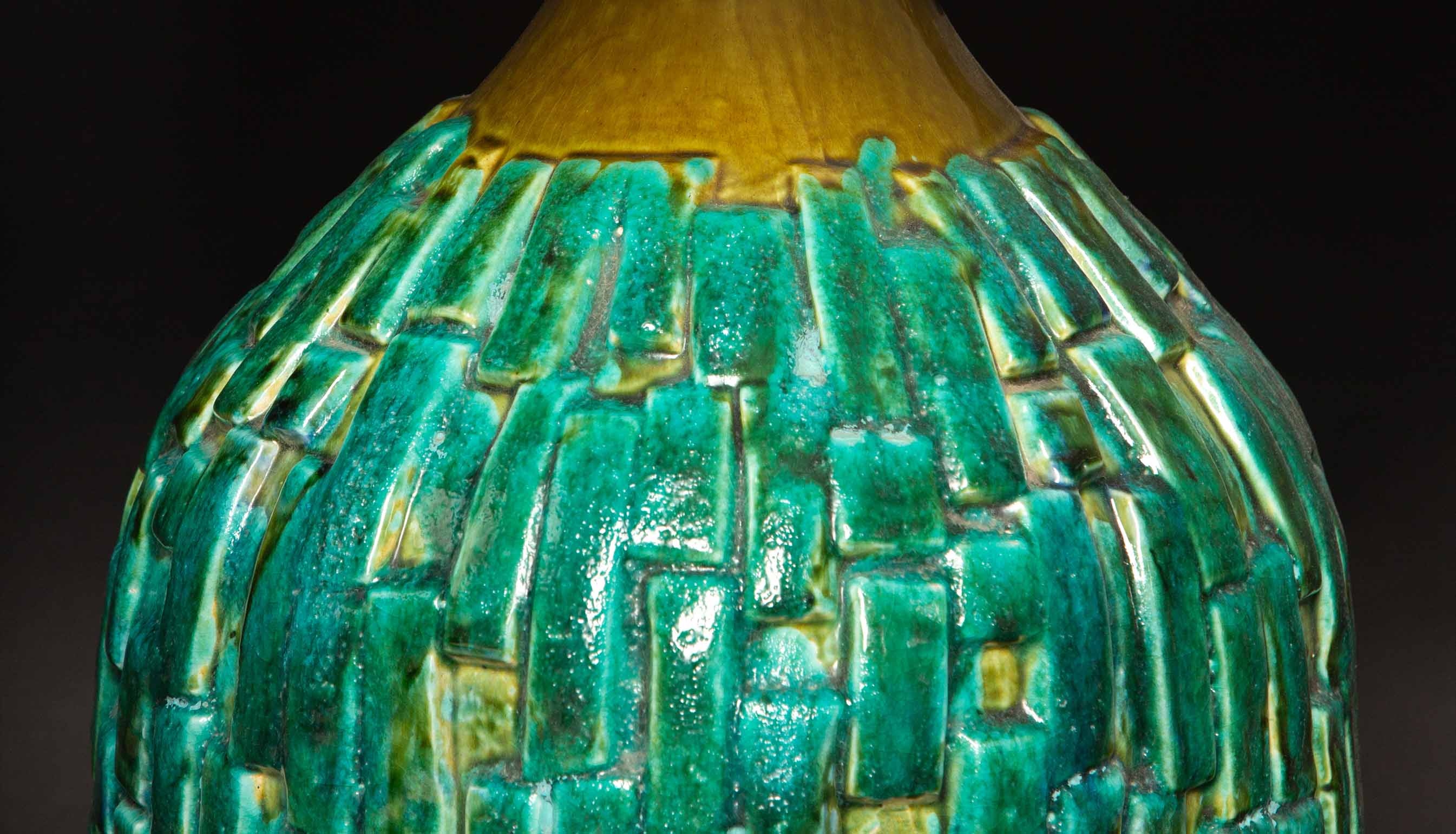 Mid-Century Turquoise Ceramic Lamp