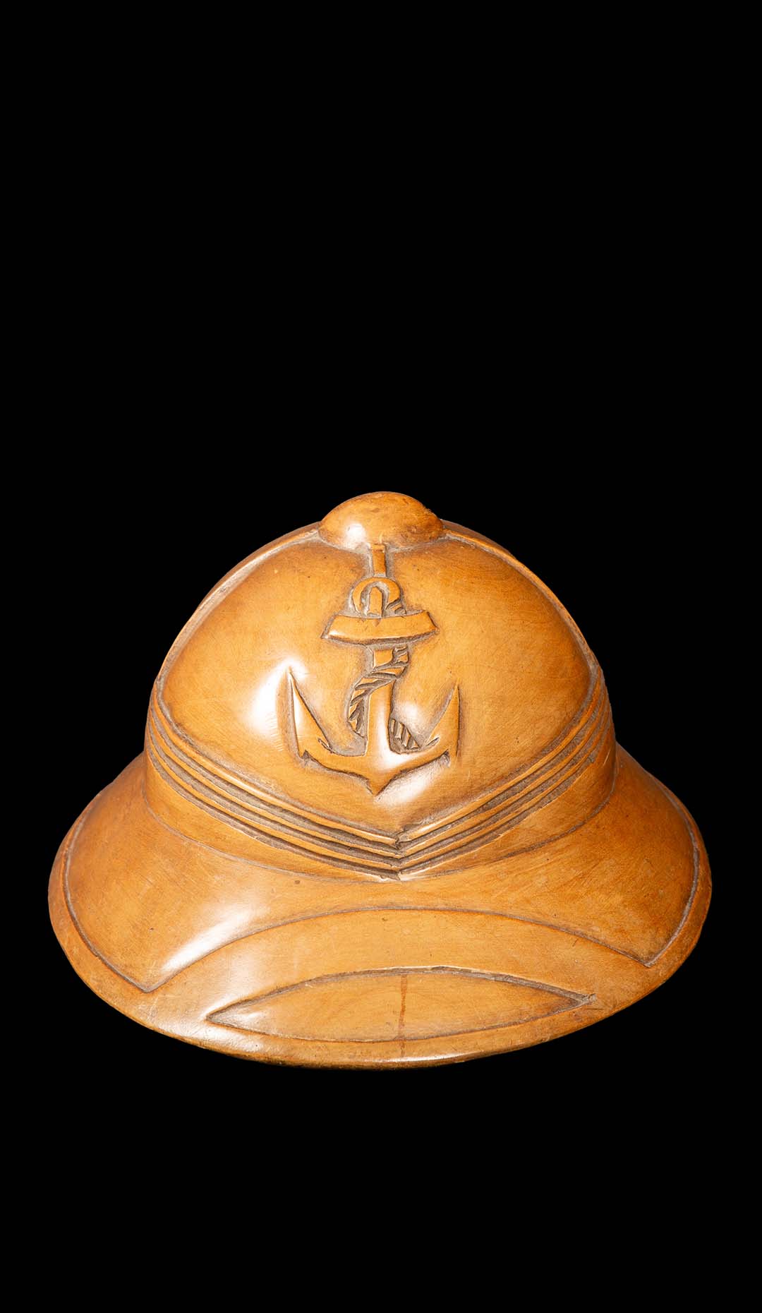 Carved Wood “Troupes de Marine” French Colonial Replica Helmet