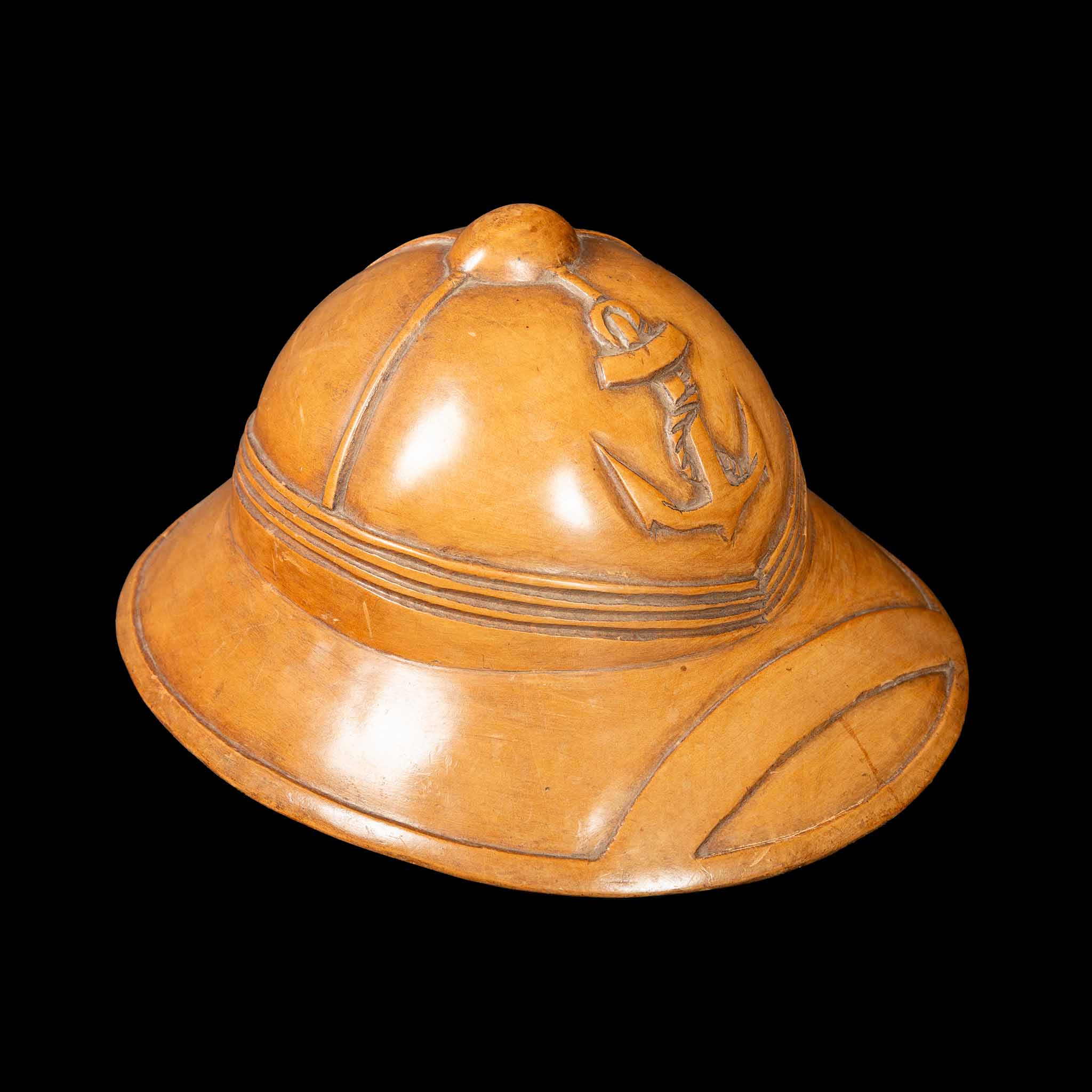 Carved Wood Helmet