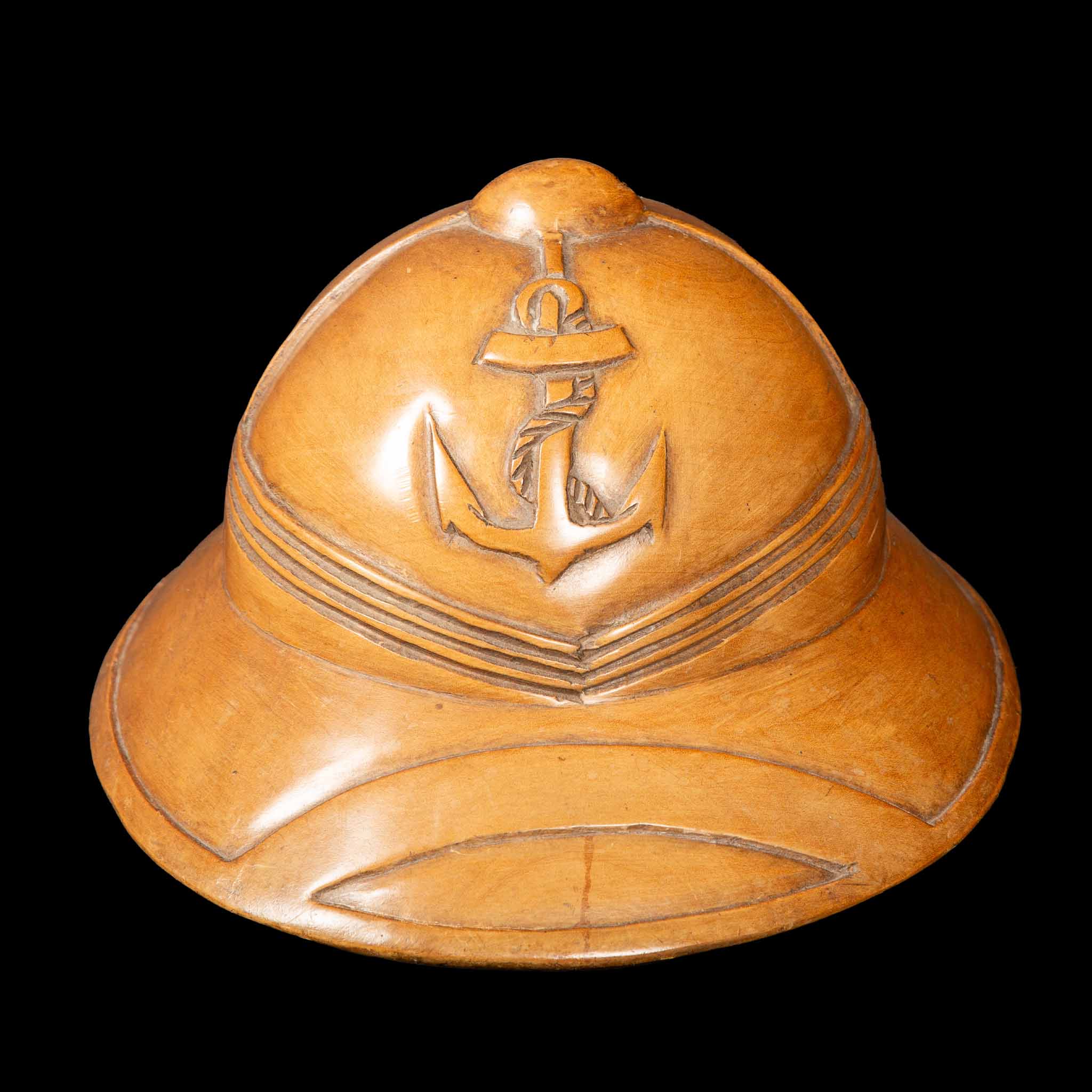 Carved Wood Helmet