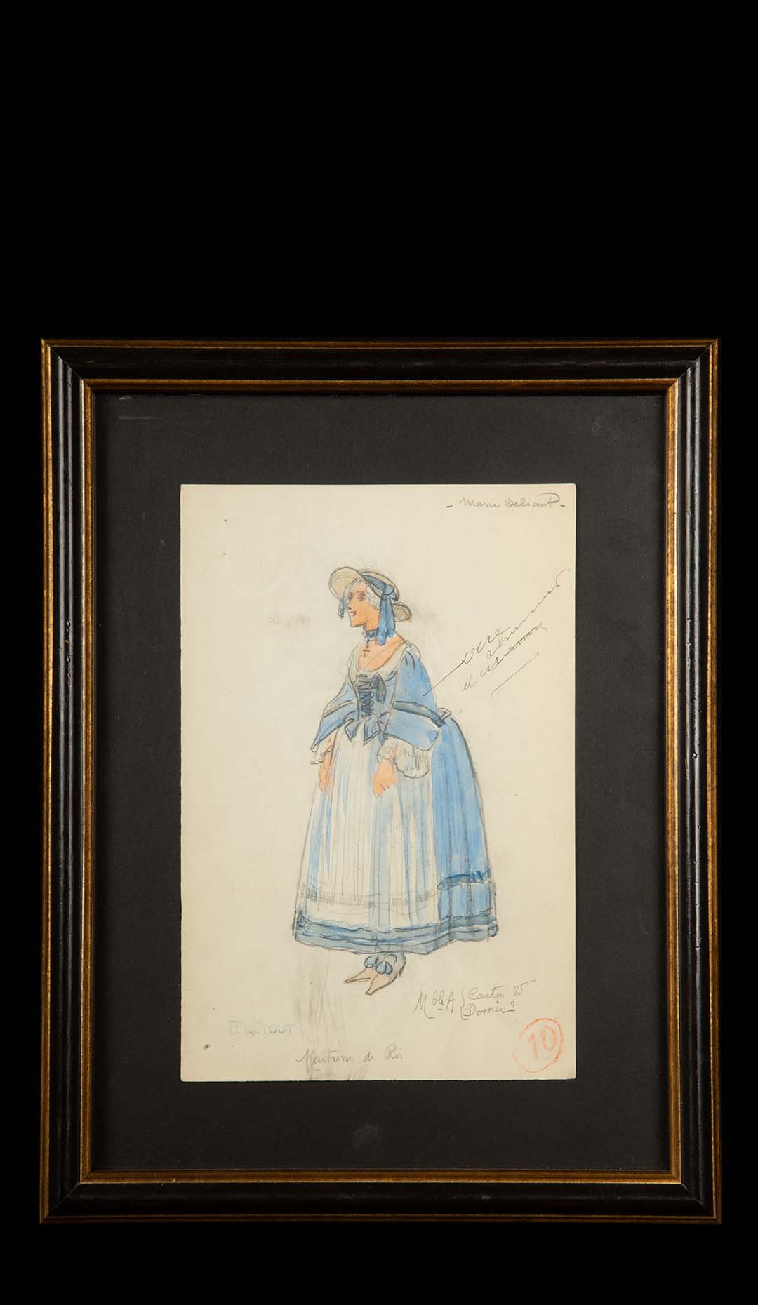 Framed Original Opera Costume Design Water Color, By Charles Betout 5