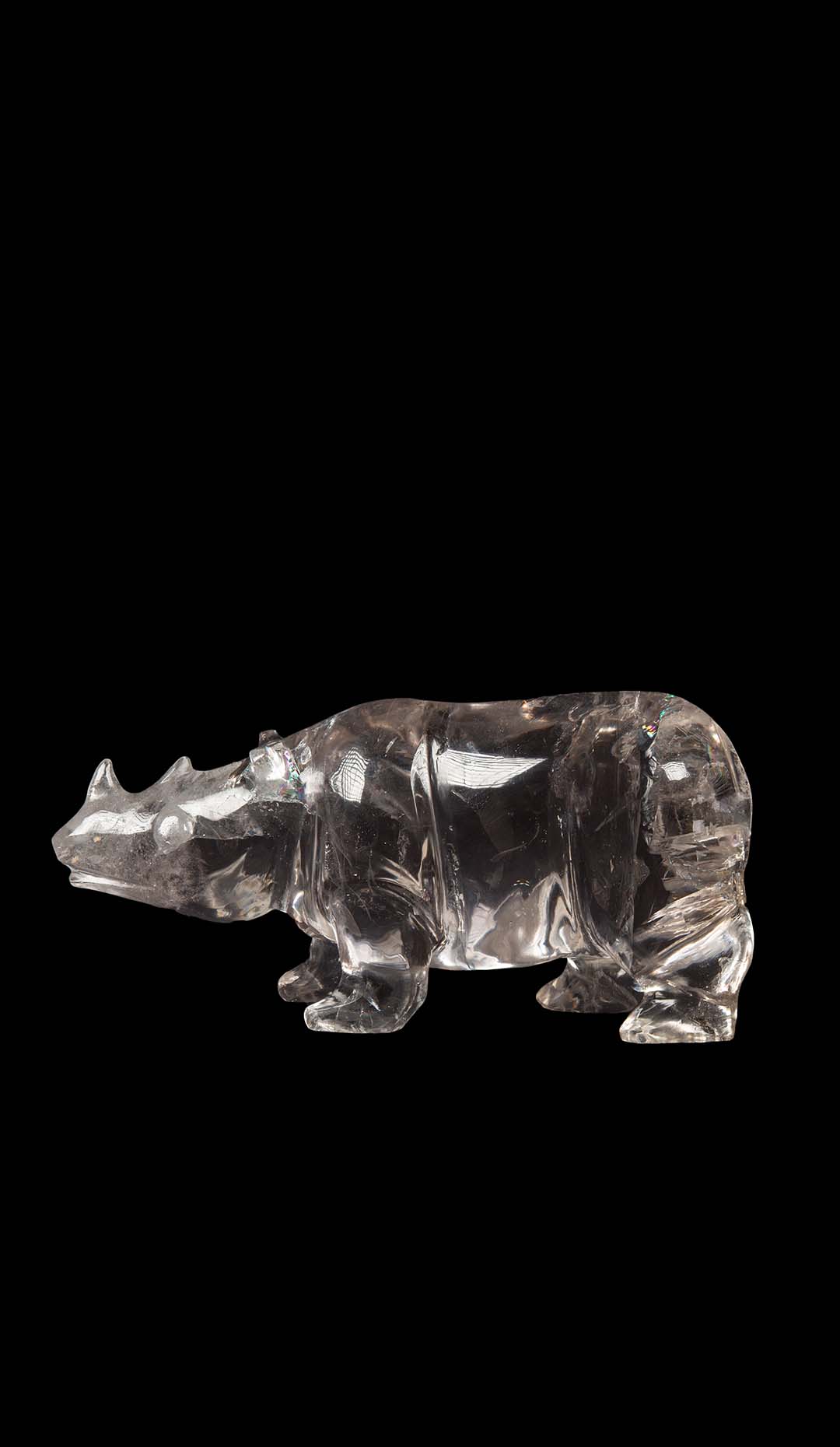 Rock Crystal Carved Rhino