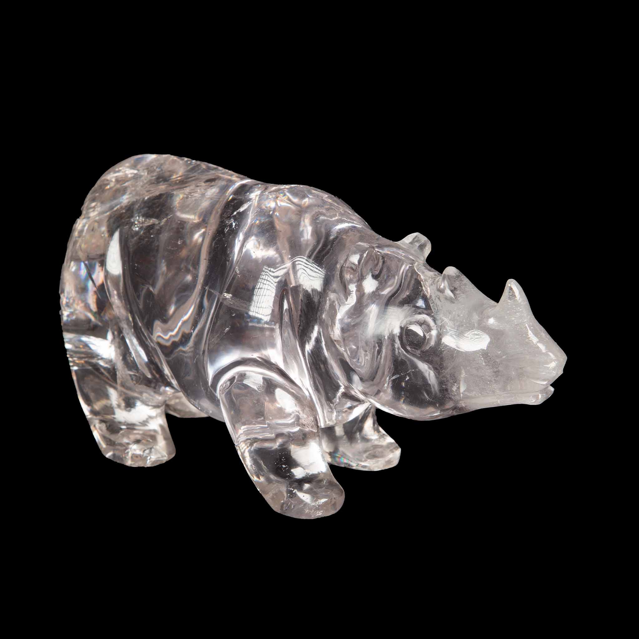 Rock Crystal Carved Rhino