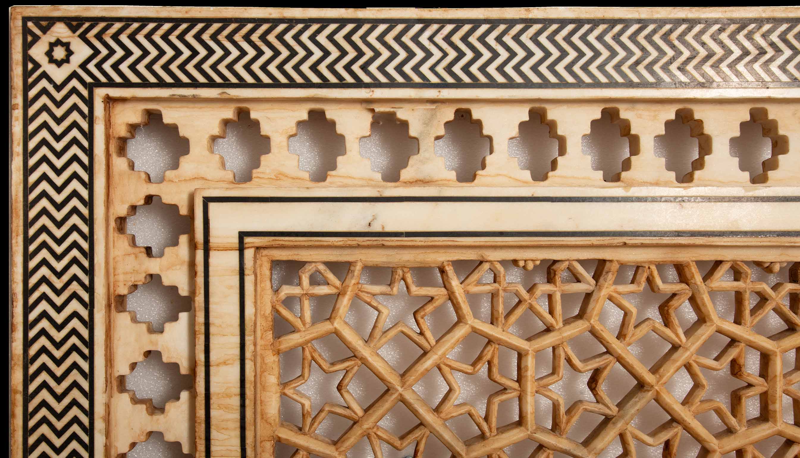 Mughal Majesty: Carved Marble Jali Screen/Window 73.25