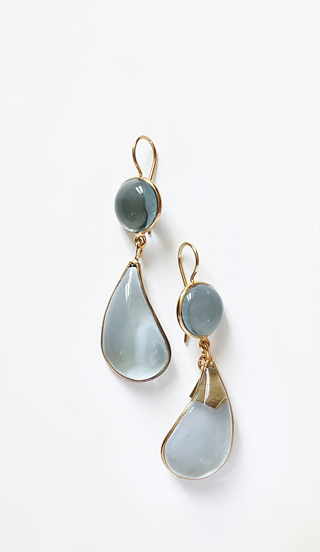 Loulou De La Falaise Bi-Color Teardrop Earrings, Lune Vert D’eau