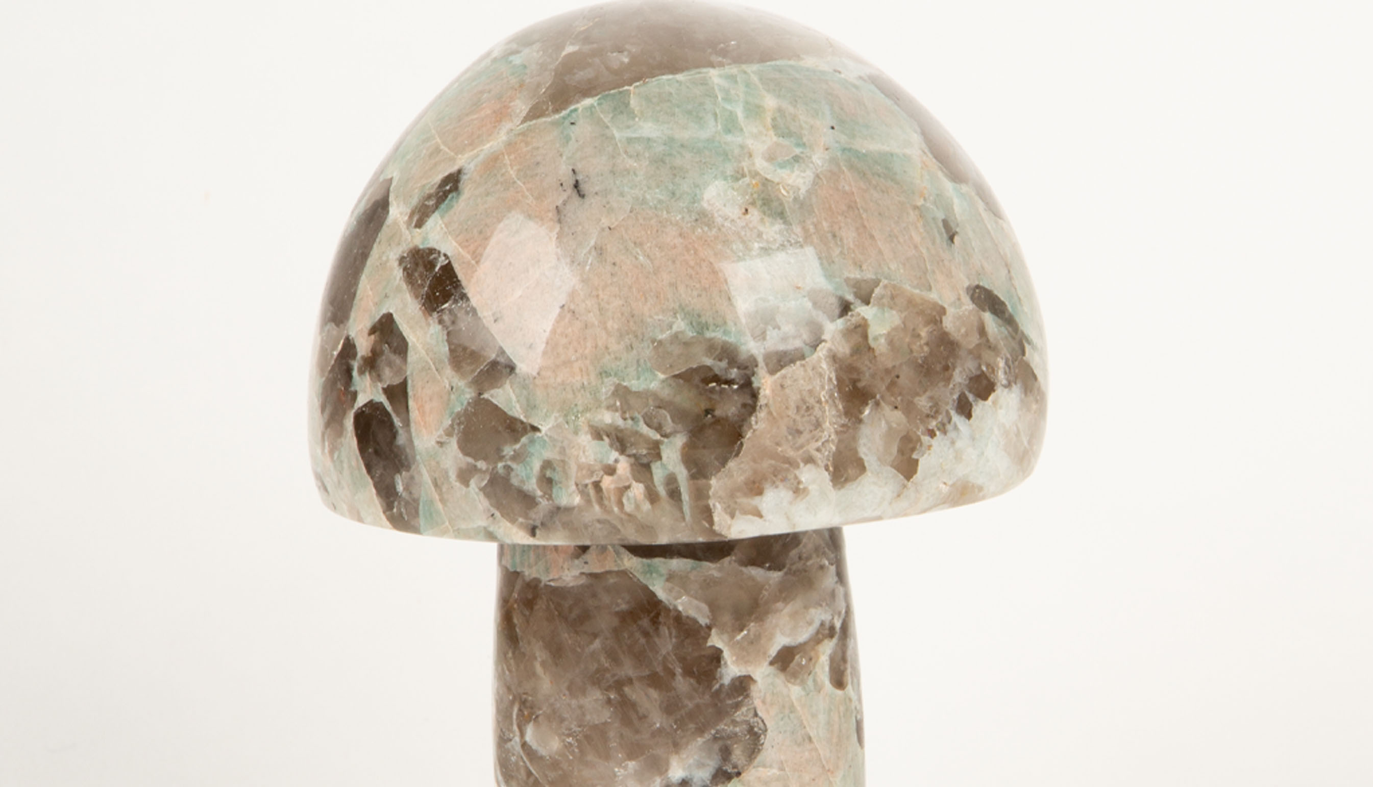 Blue Calcite And Smoked Quartz Matrix Mushroom