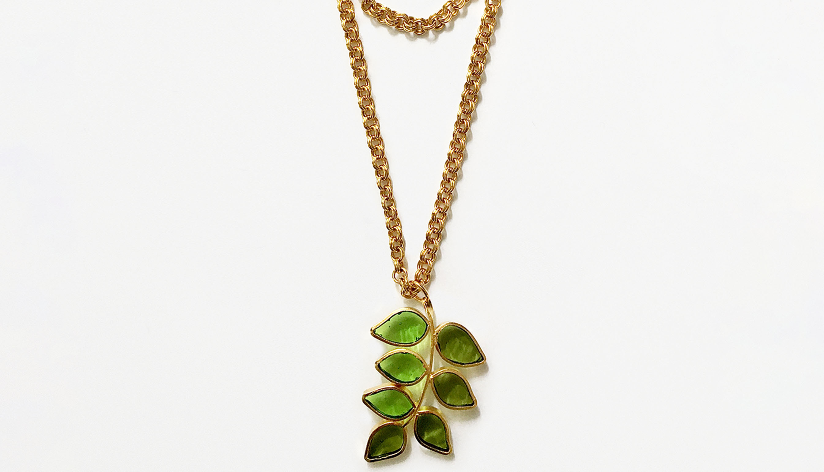 Leaf Pendant on a Long Chain