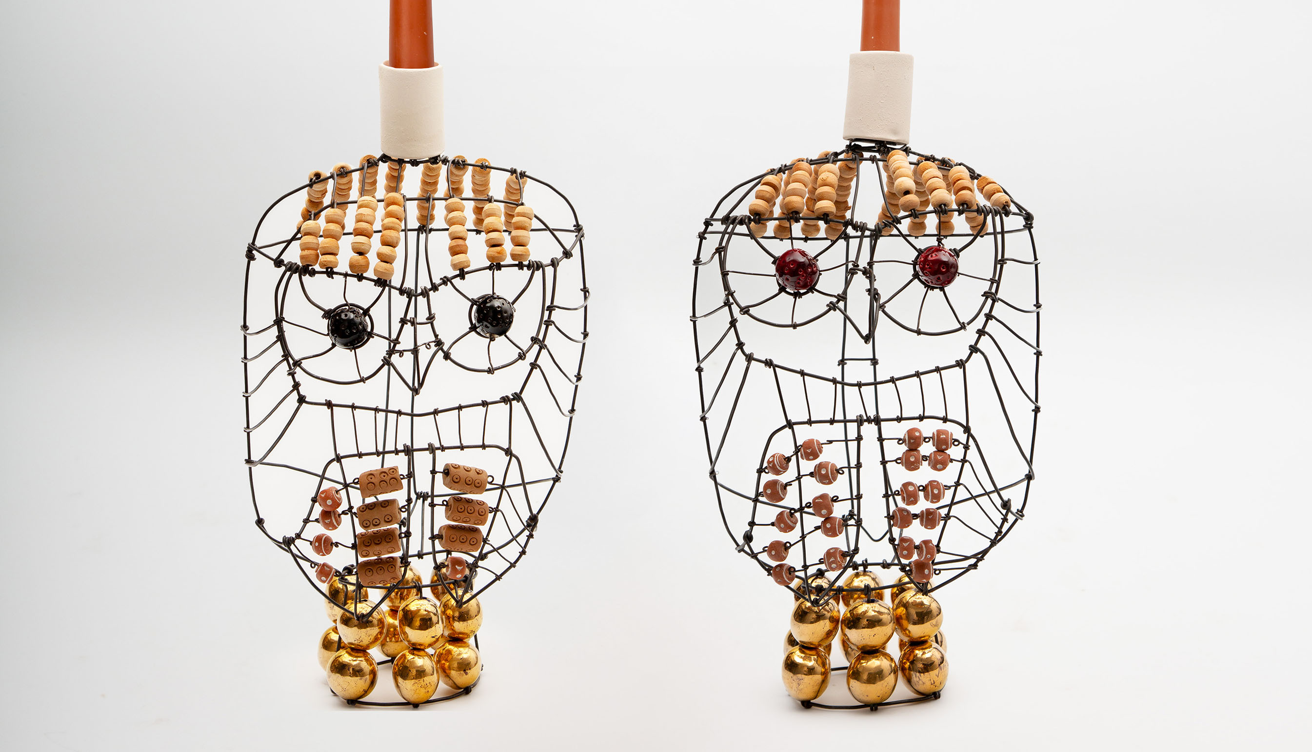 Owl Candlestick Pair by Marie Christophe