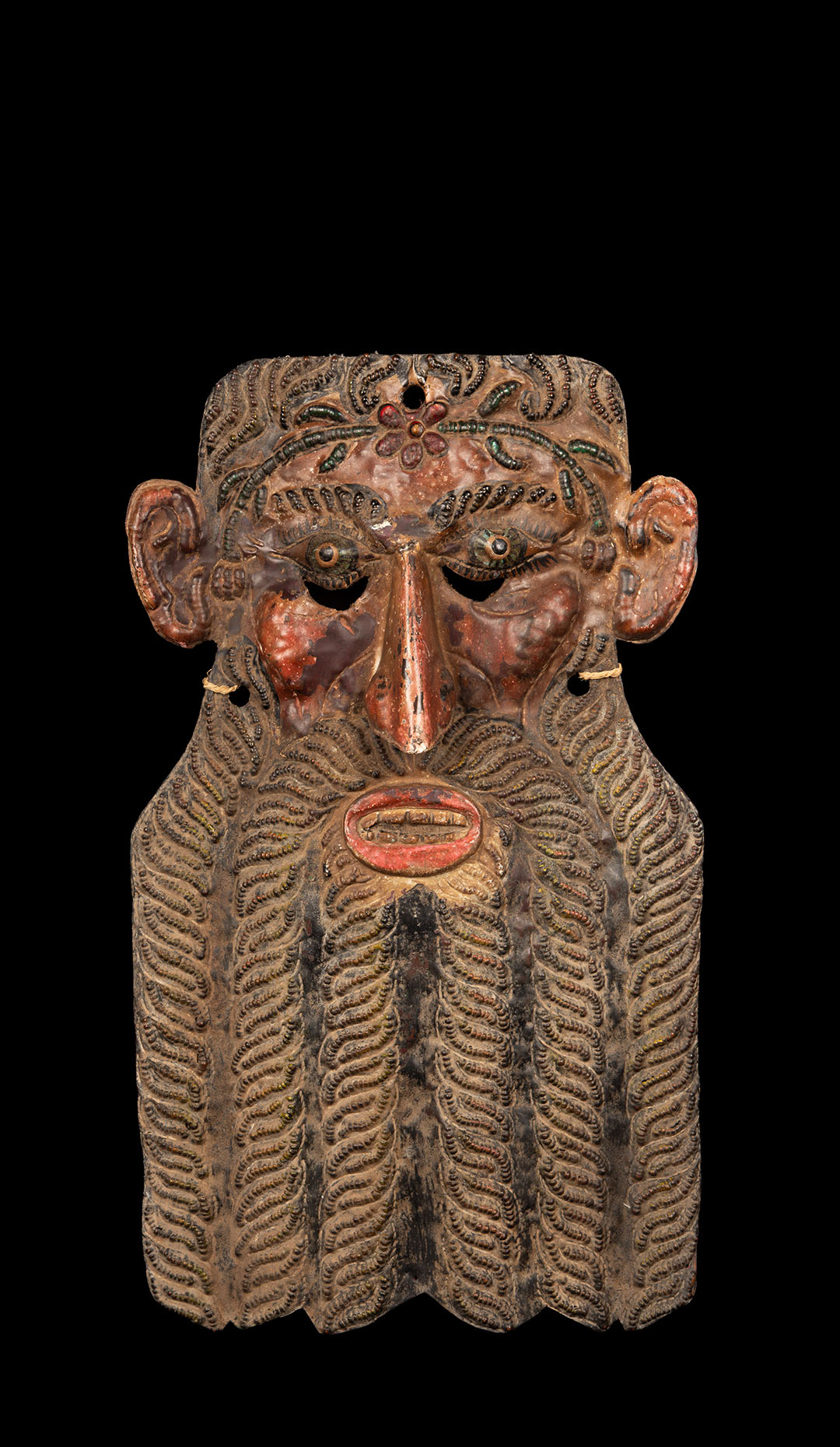 Early 20th C. Mexican Guerrero Copper Mask