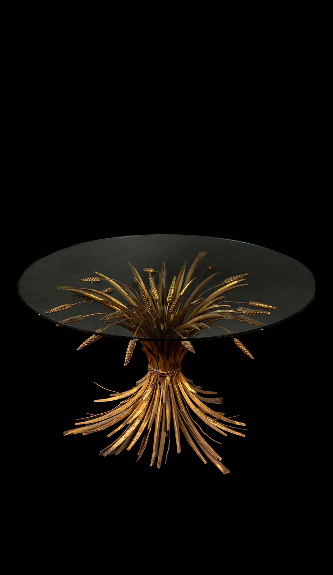 Coco Chanel-inspired 1960s Gilt Sheaf of Wheat Coffee Table: Timeless Elegance