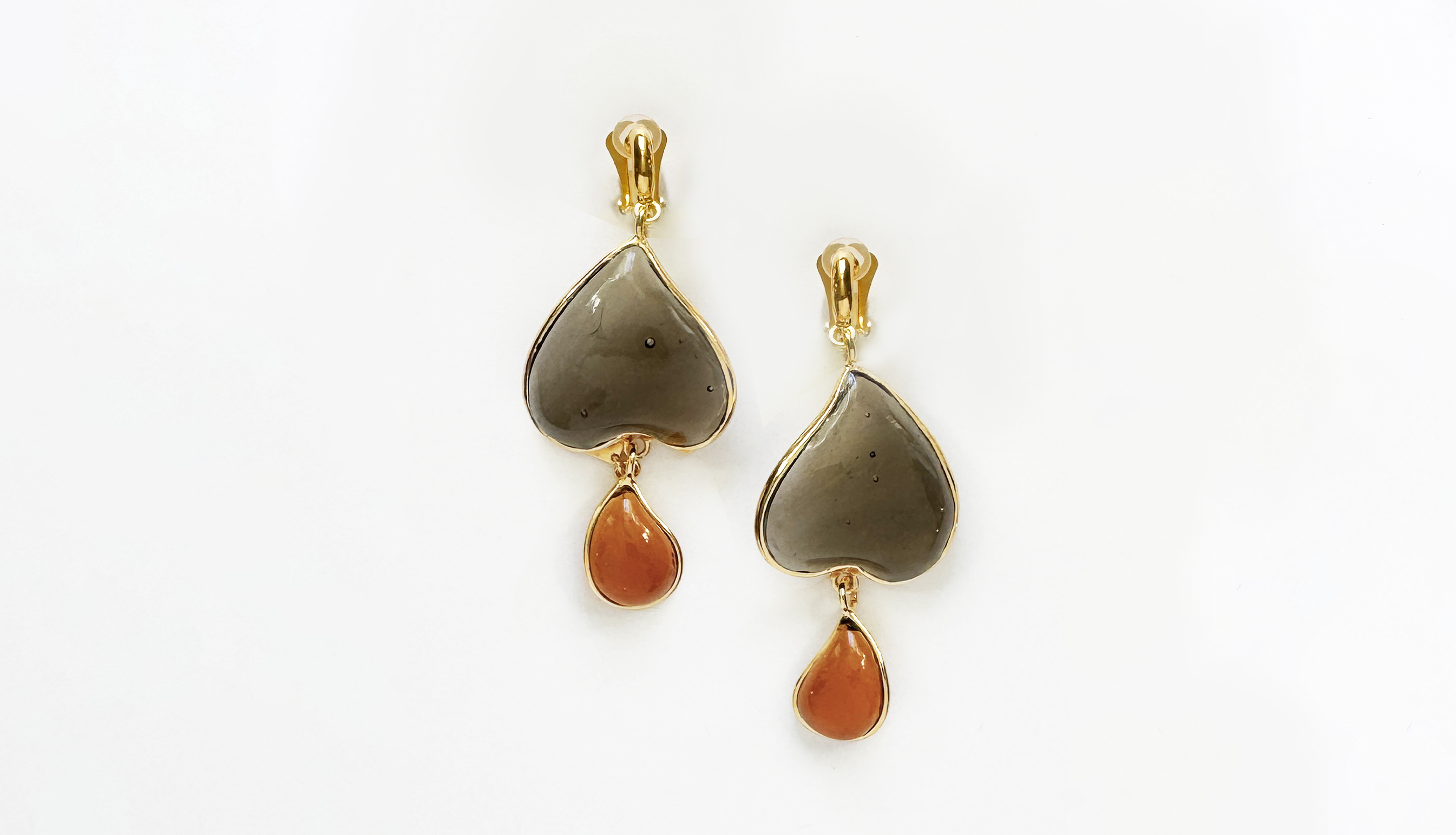 Clover Large Clip Earrings, Truffle / Amber Gris