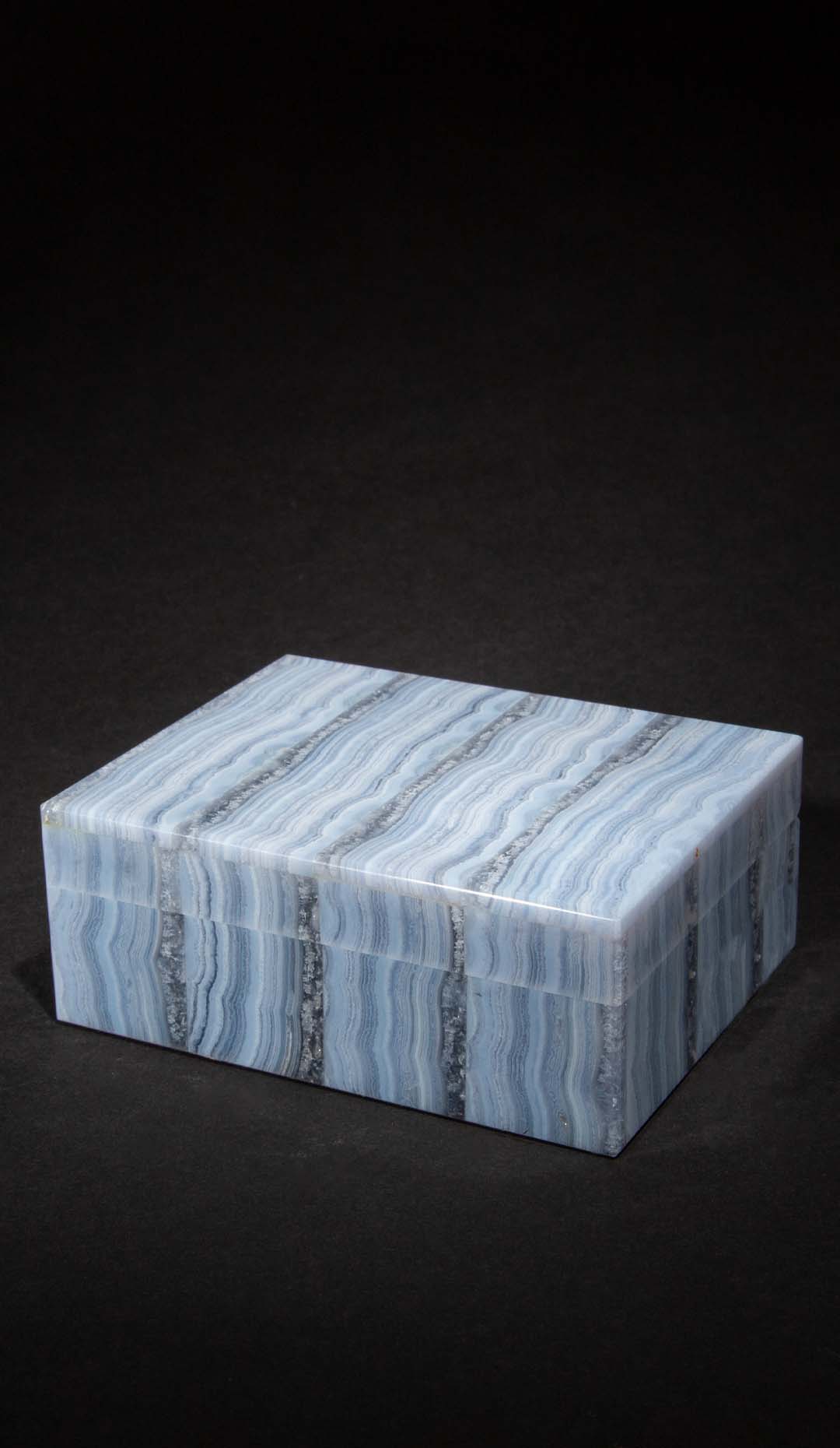 Blue Lace Agate Hinged Box, 4.25″