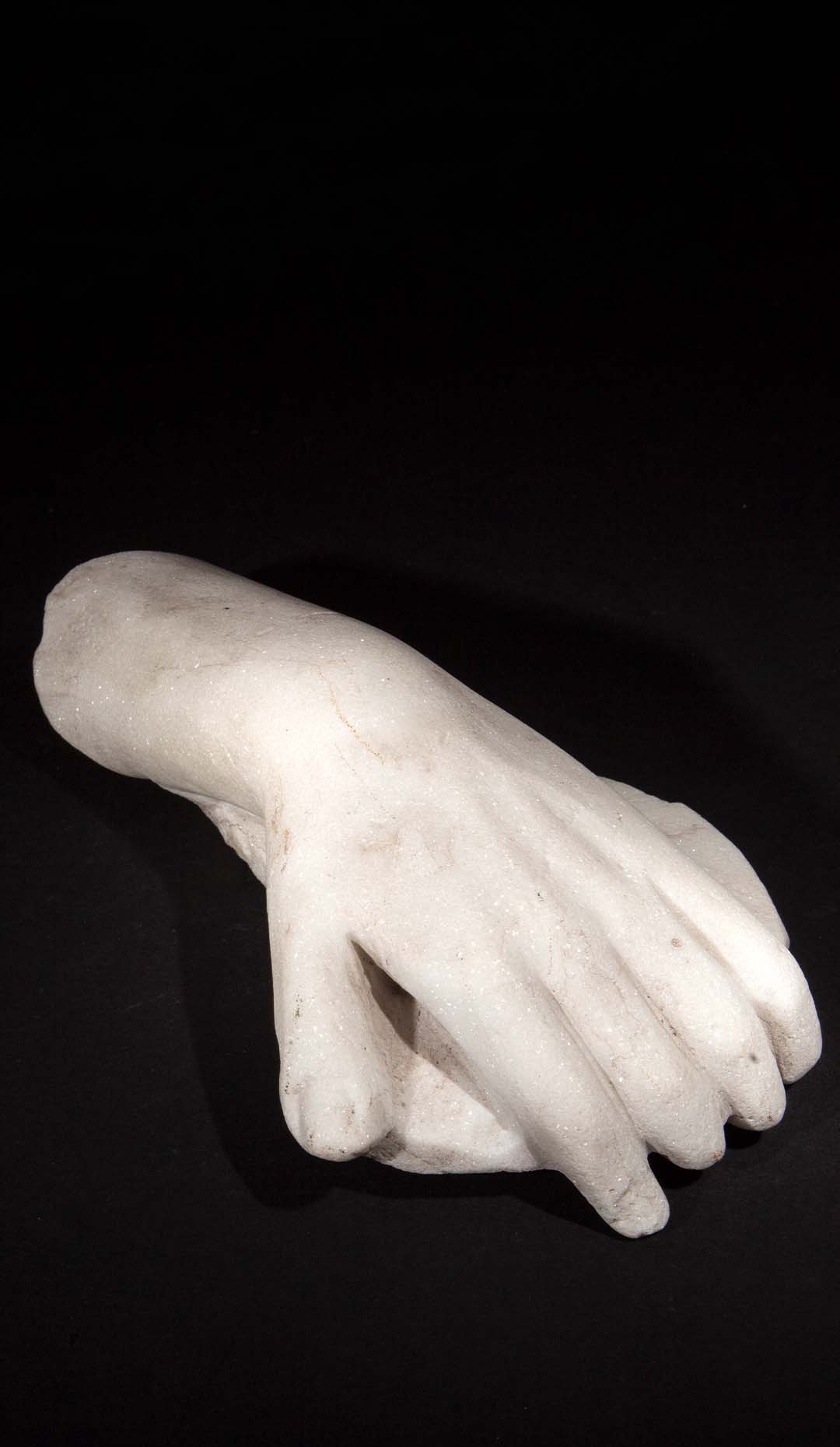 Renaissance Period White Marble Carved Hand