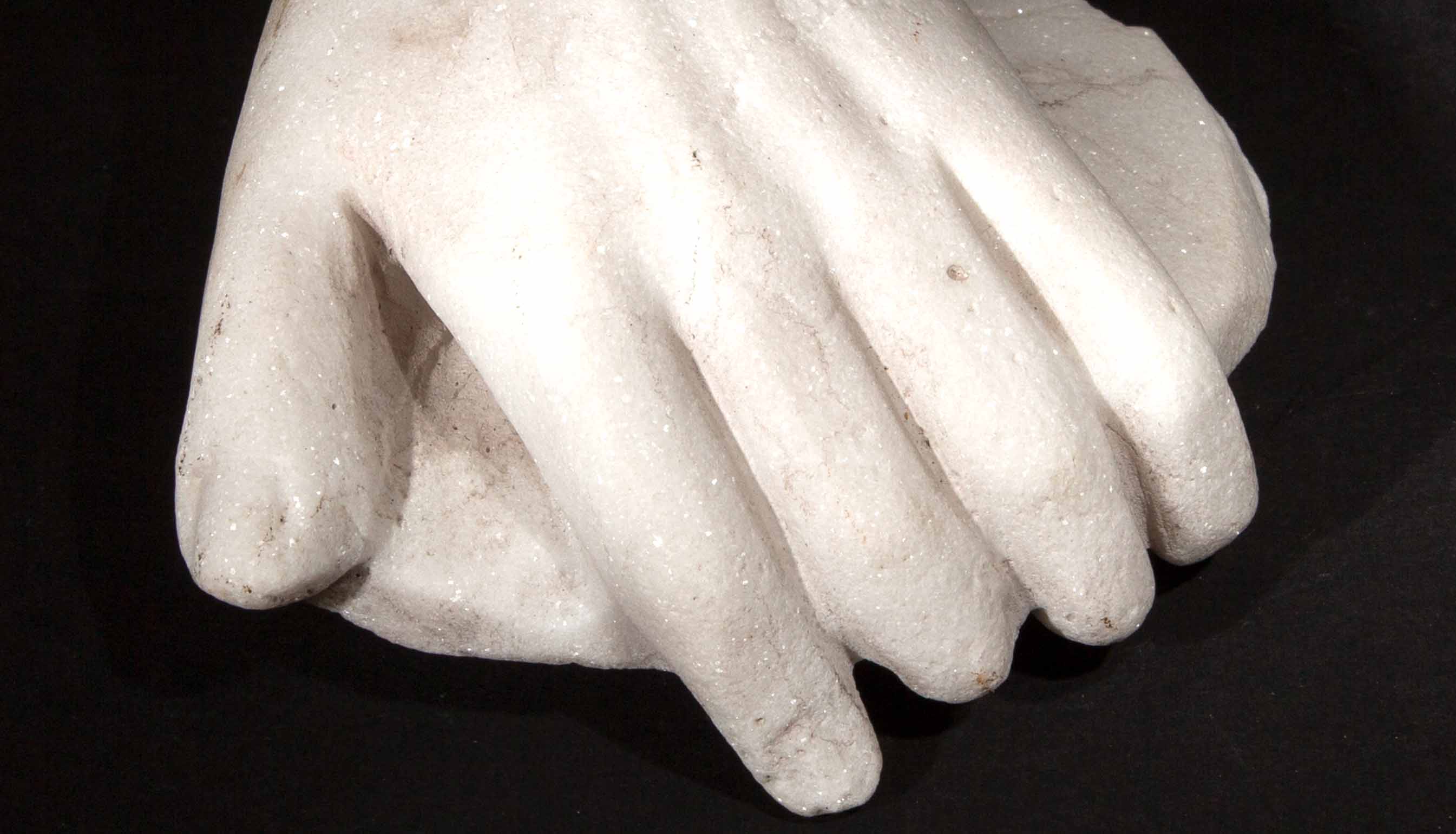 Renaissance Period White Marble Carved Hand