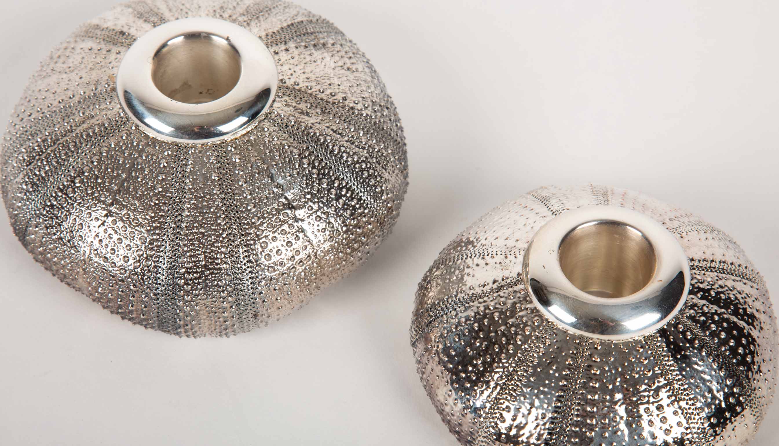 Silvered Urchin Candle Holder by Creel and Gow