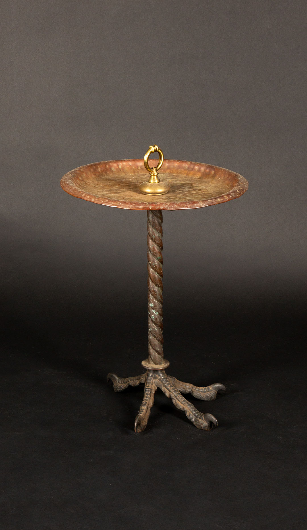 Mid-Century Whimsical Bird Foot Copper Side Table 22