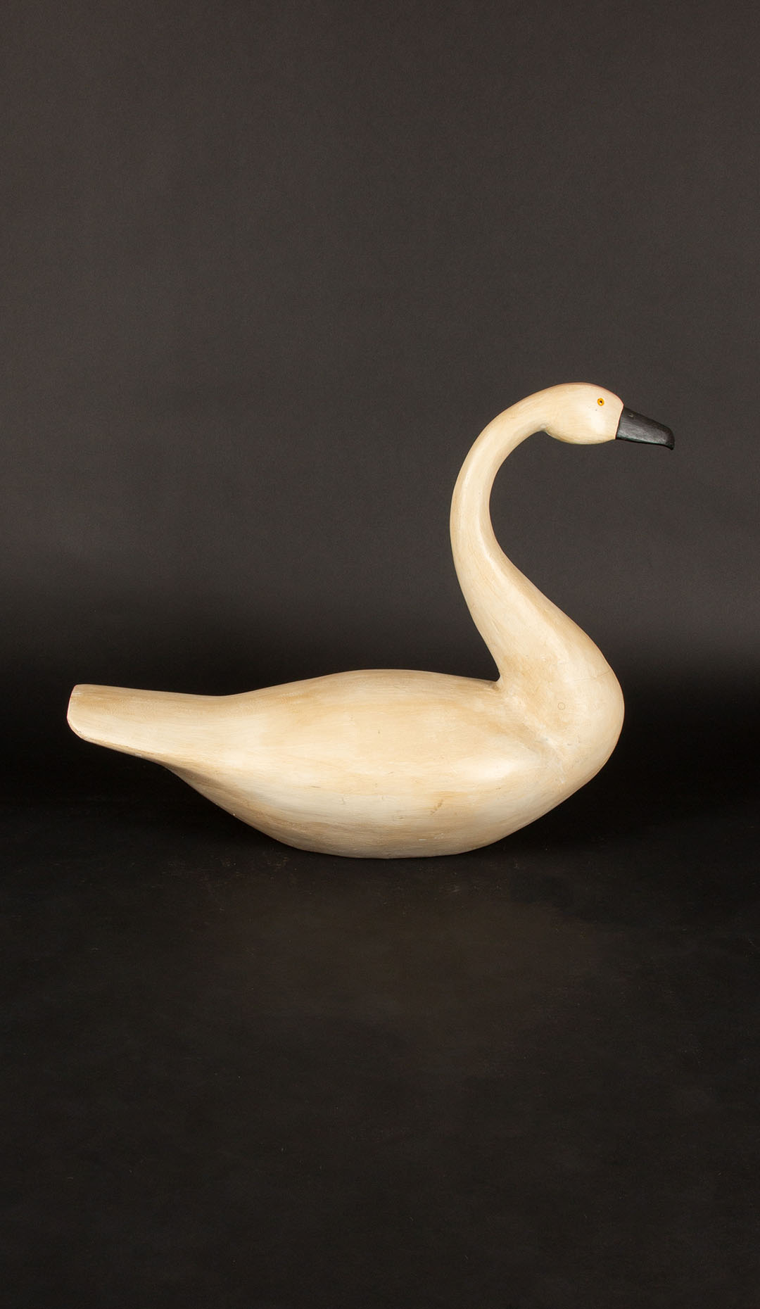 Mid-Century Folk Art Hand Carved Swan Decoy