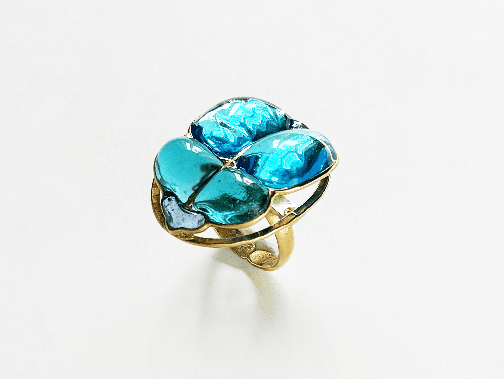 Egyptian Scarab Ring, Aqua