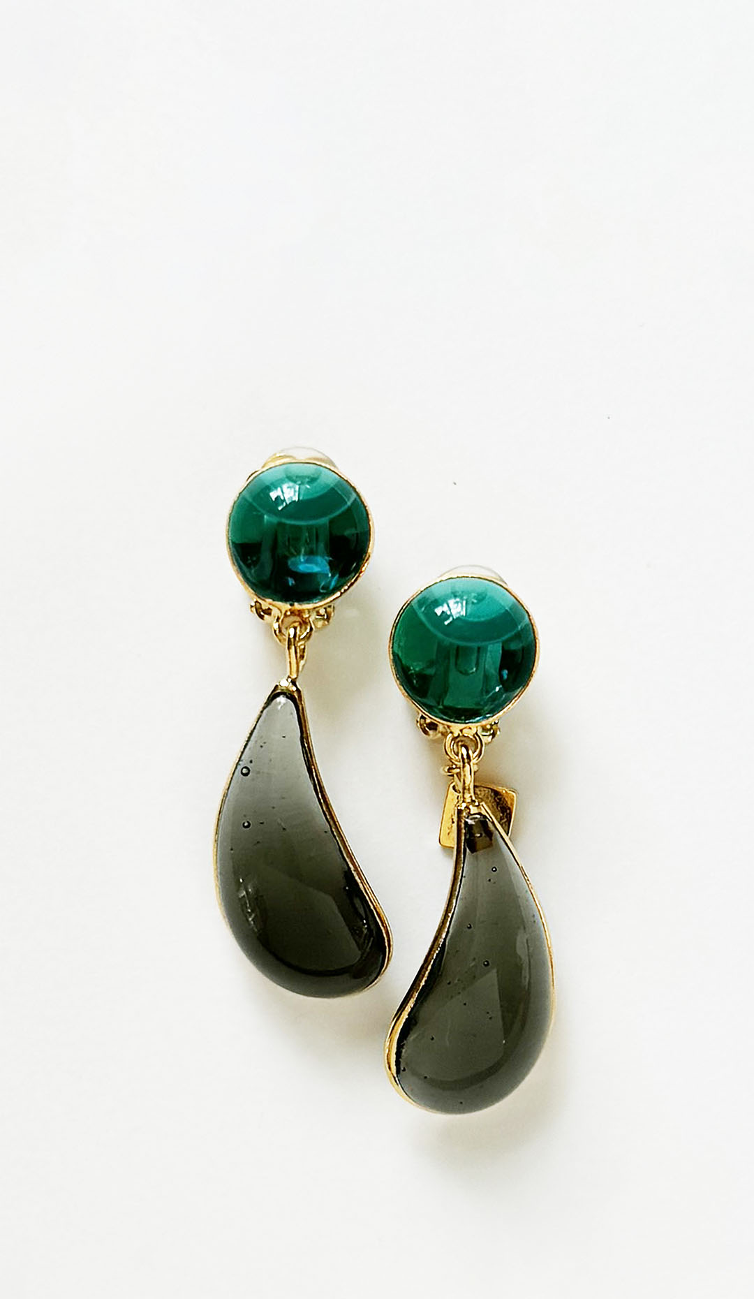 Loulou De La Falaise Bi-Color Teardrop Clip Earrings