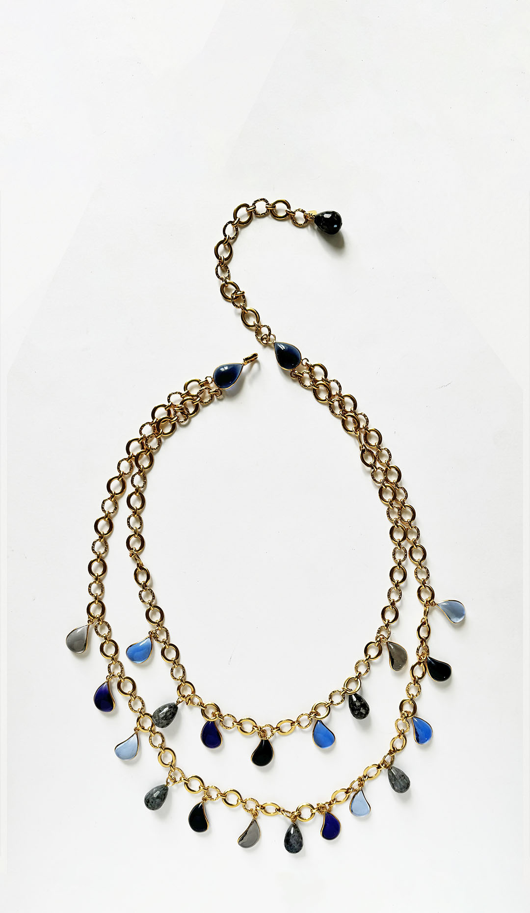 Loulou De La Falaise Two Row Long Teardrop Necklace