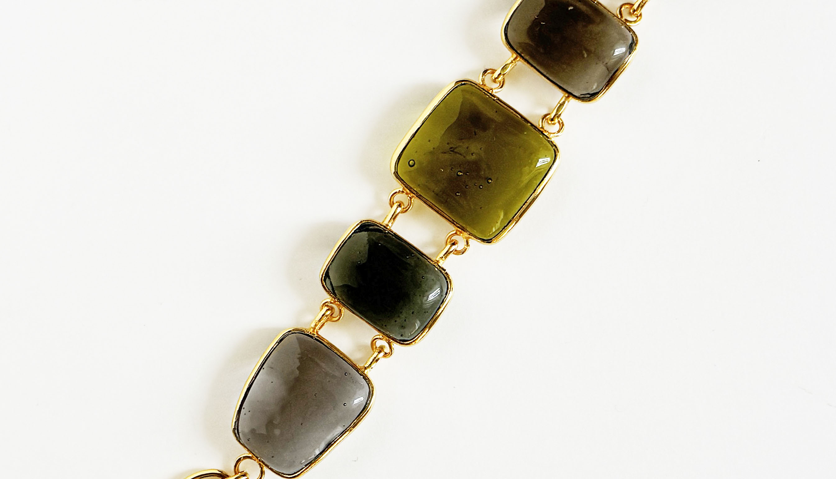 Loulou De La Falaise Trapeze Bracelet, Green