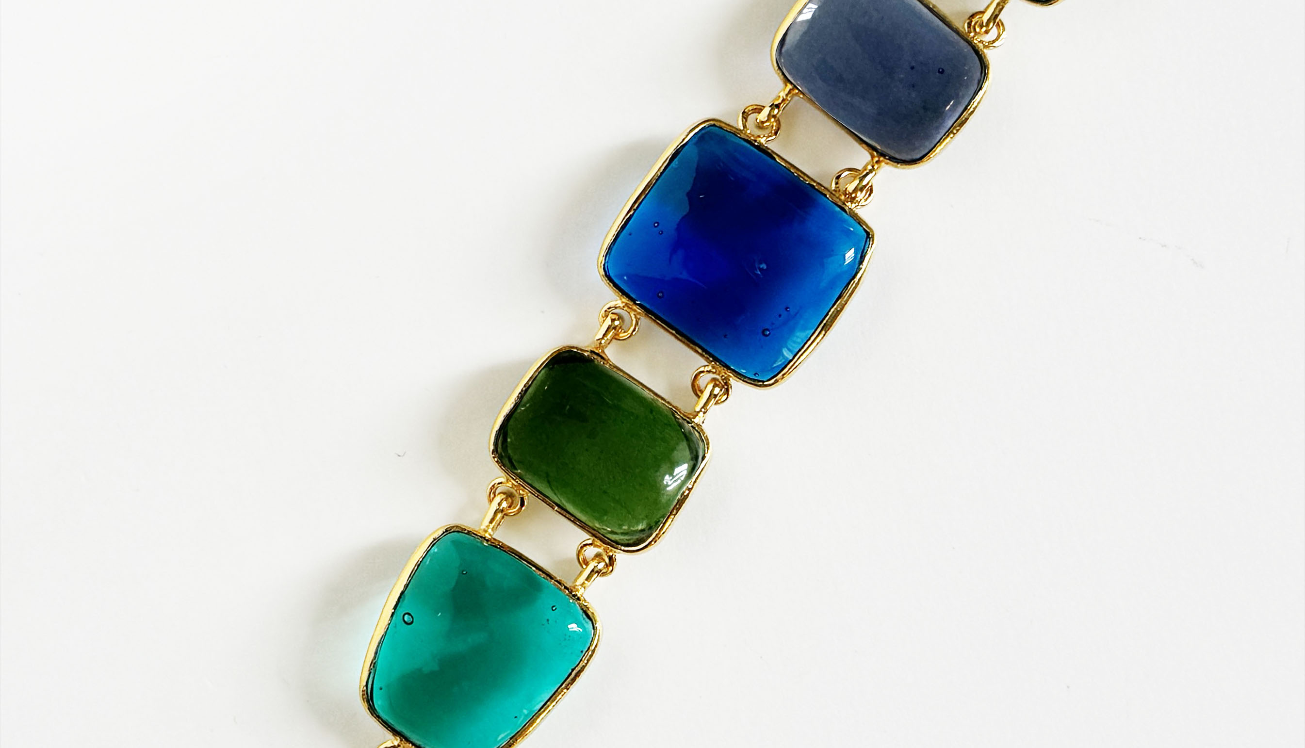 Loulou De La Falaise Trapeze Bracelet, Blue / Green