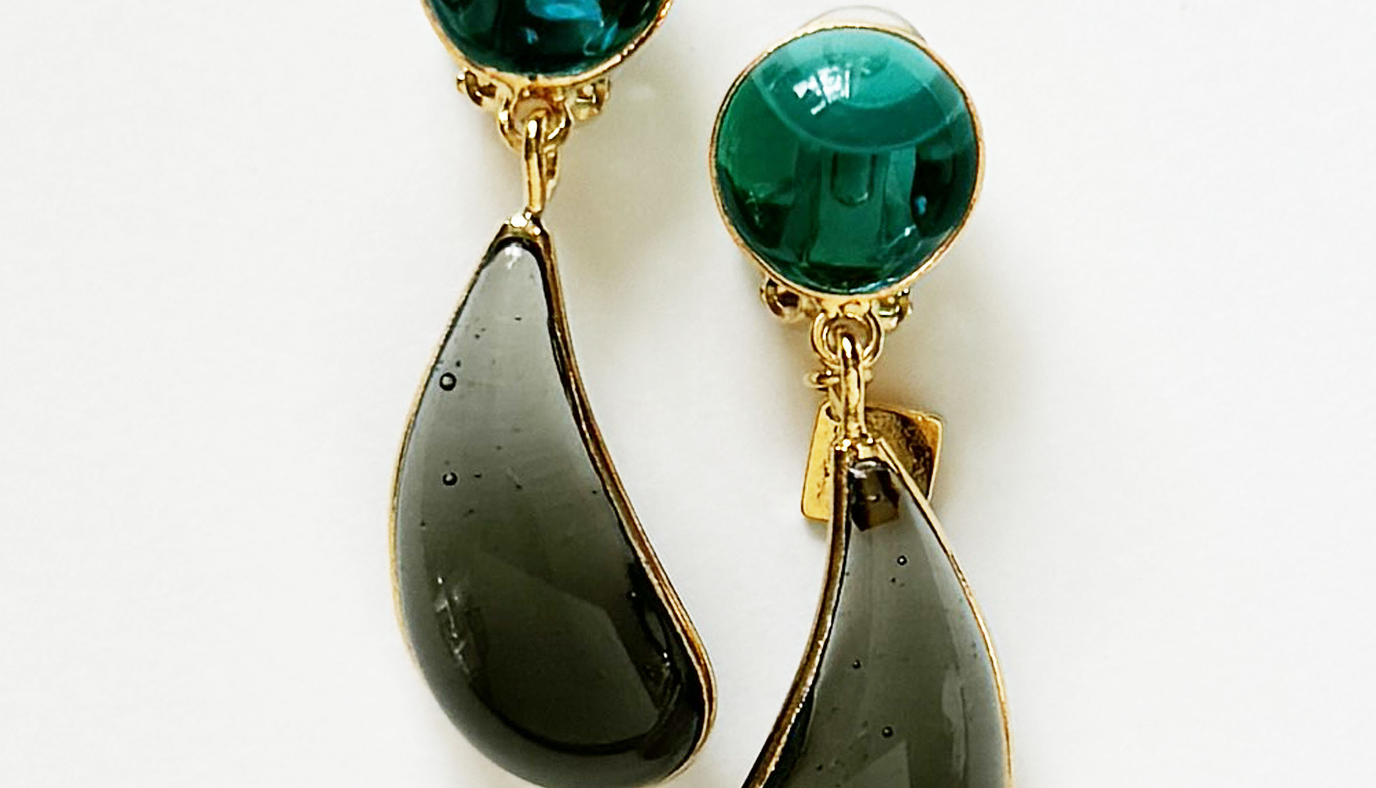Loulou De La Falaise Bi-Color Teardrop Clip Earrings