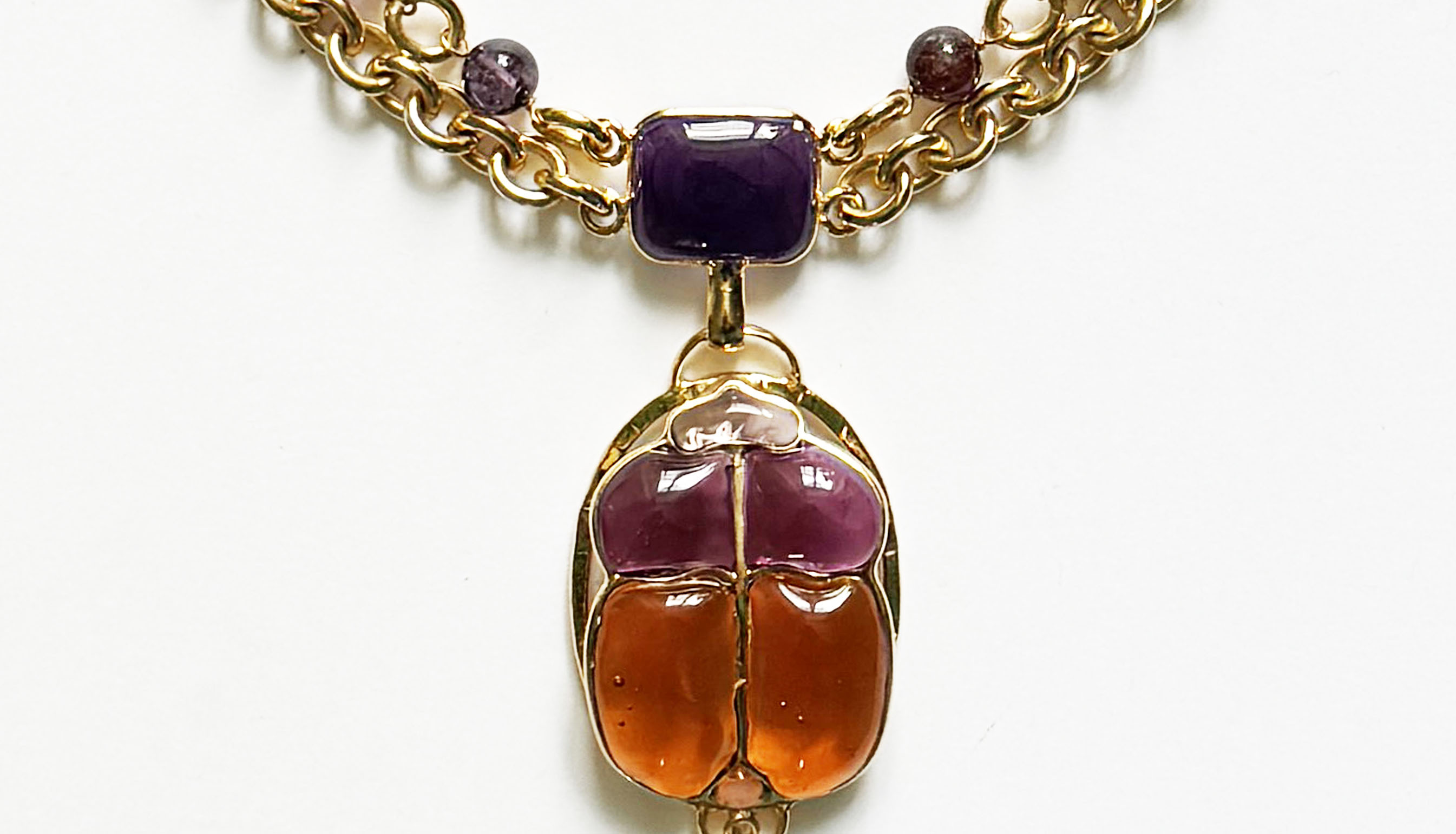 Loulou De La Falaise Egyptian Scarab Necklace