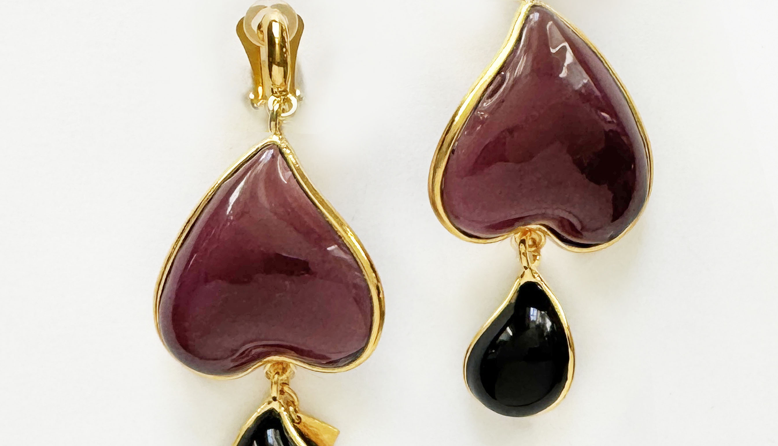 Loulou De La Falaise Clover Large Clip Earrings, Purple