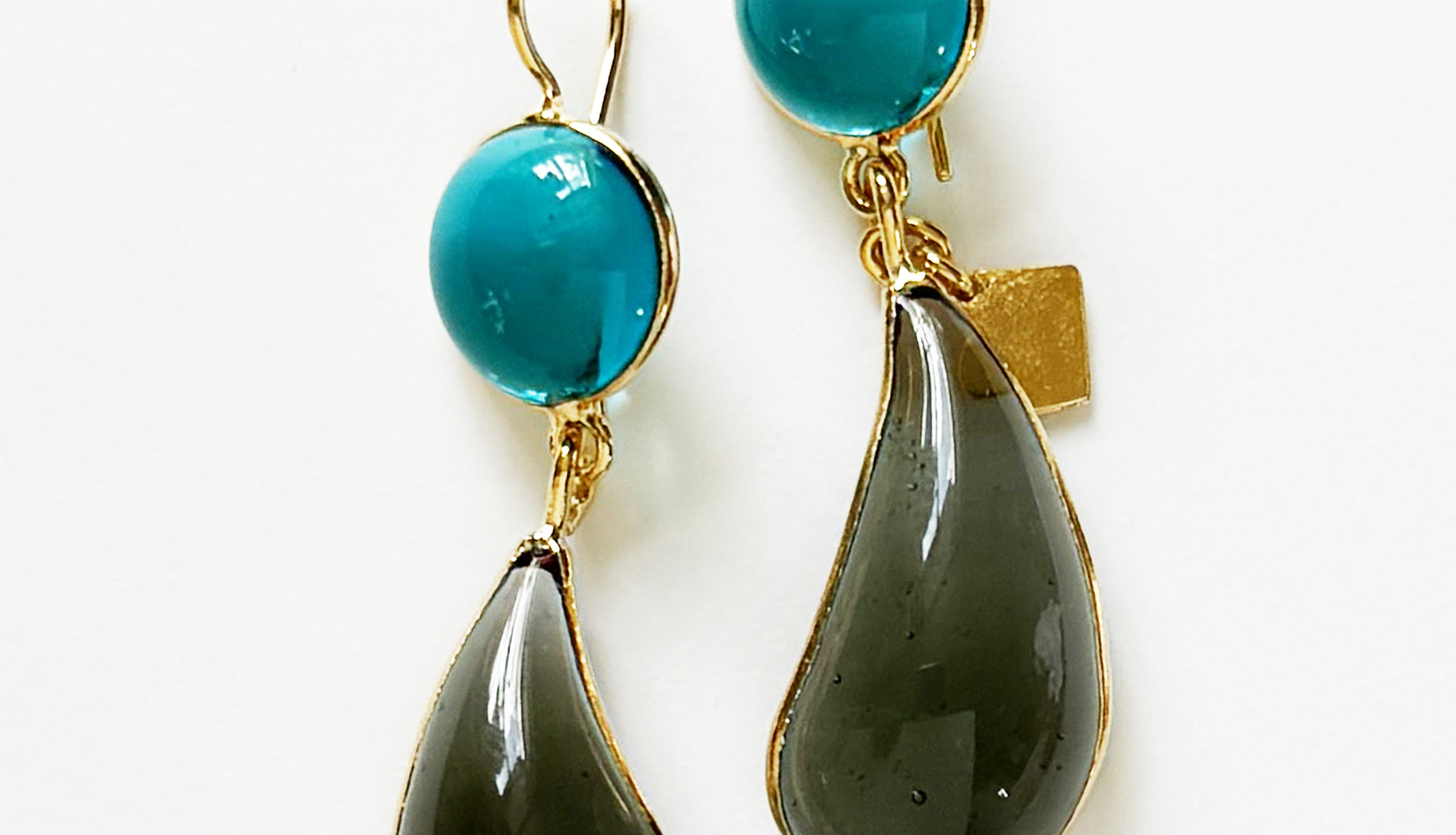 Loulou De La Falaise Bi-Color Teardrop Earrings