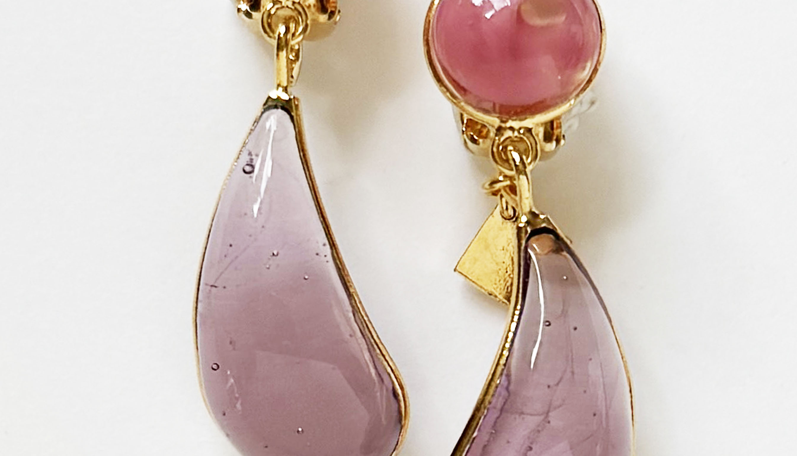 Loulou De La Falaise Bi-Color Teardrop Clip Earrings