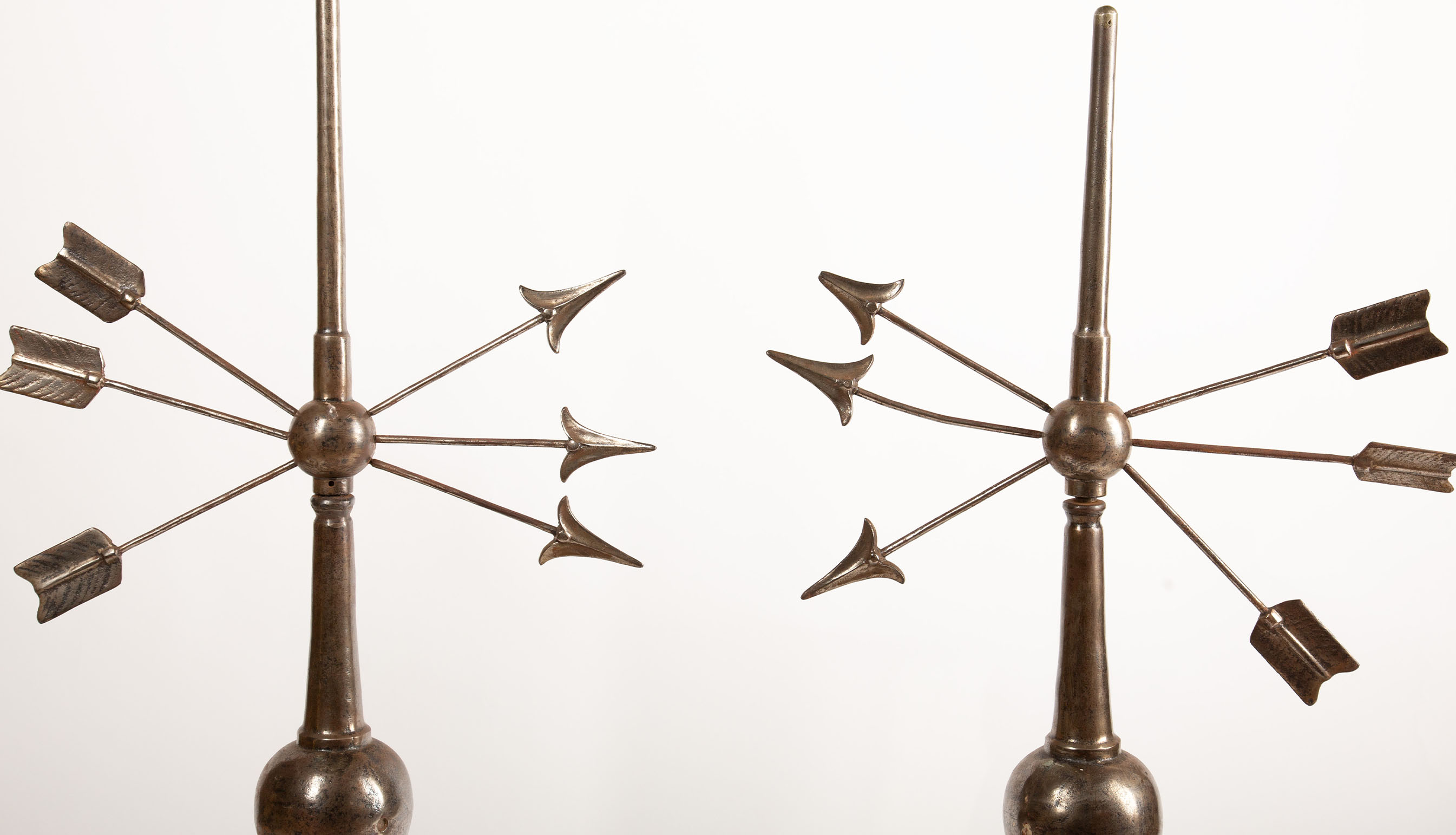 Pair of French Steel Architectural Roof Finials, c. 1900