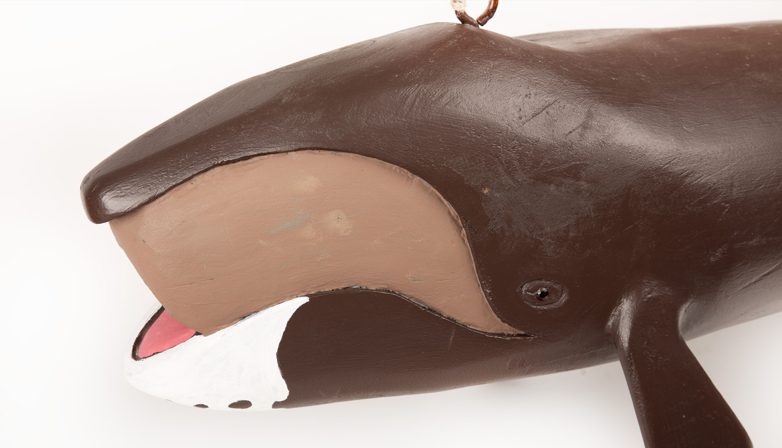 Hanging Right Whale Carving by Jeff Raymond, Folk Art from the “Whale Guy”