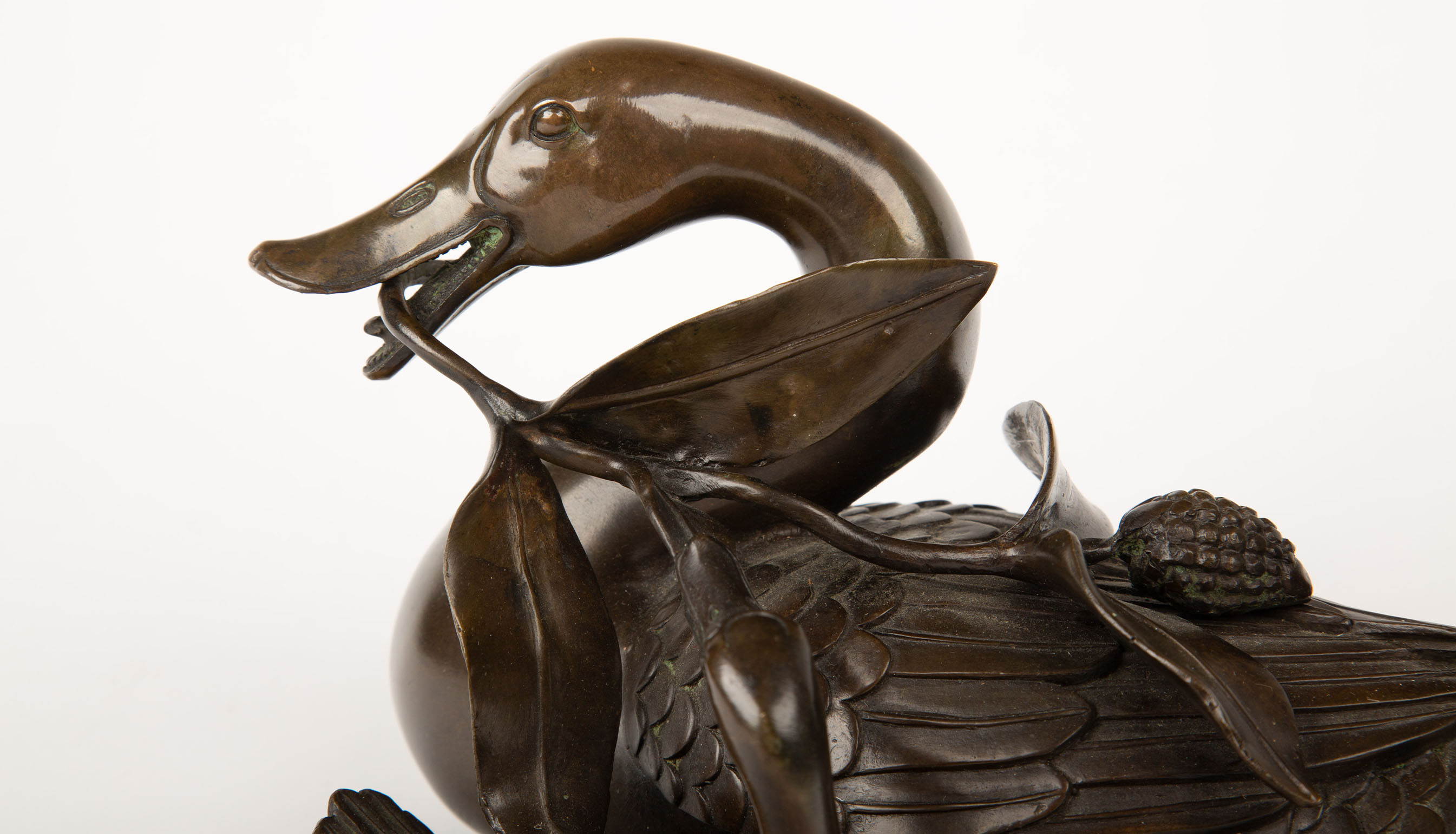 20th Century Bronze Mother Duck with her Duckling