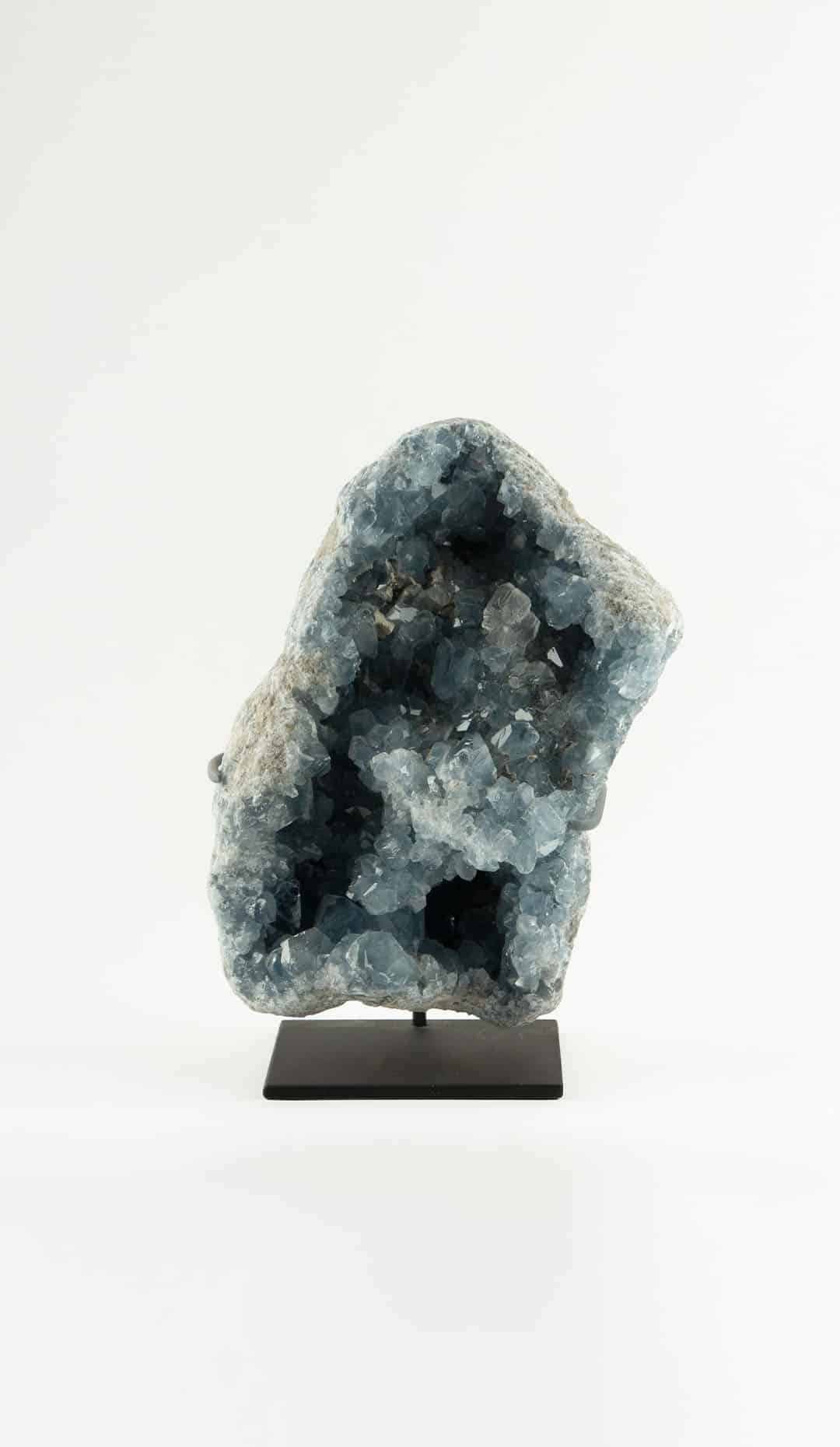 Celestial Light: Mounted Blue Celestite Formation