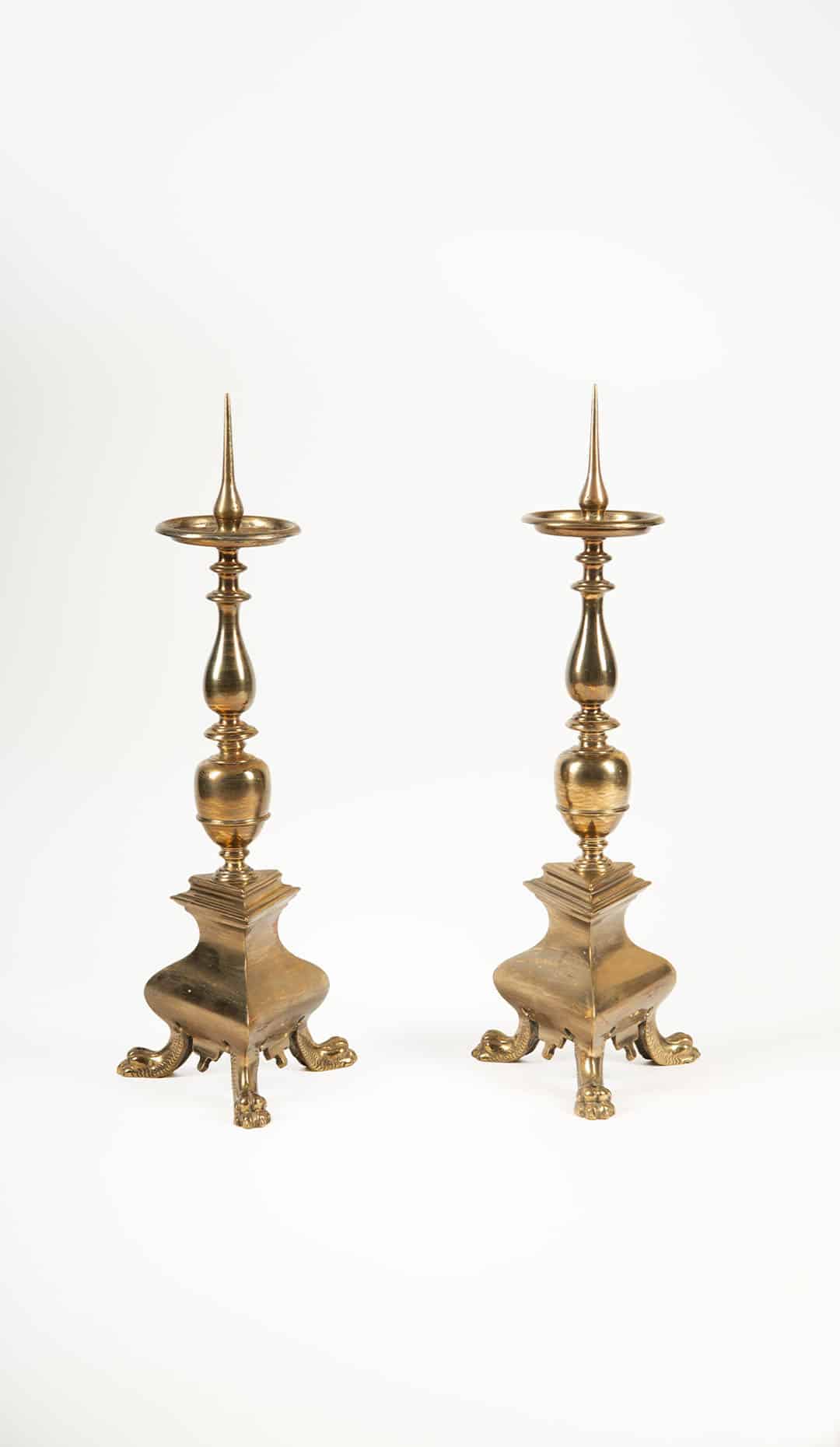 The Lion’s Foot Flame: French Altar Pricket Candlesticks