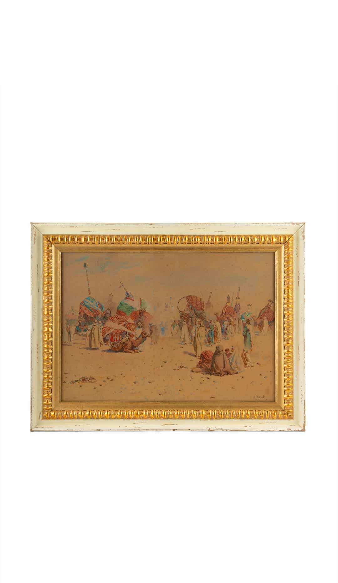 Orientalist Caravan Scene by Alphonse Birk