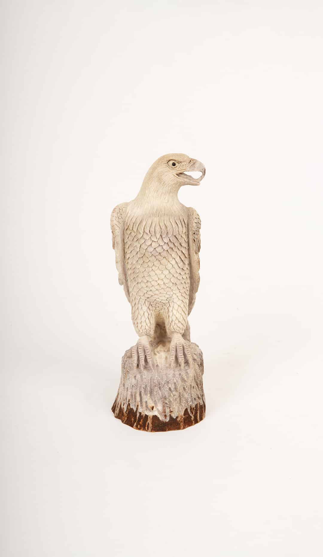 Intricately Carved Eagle from Naturally Shed Moose Antler