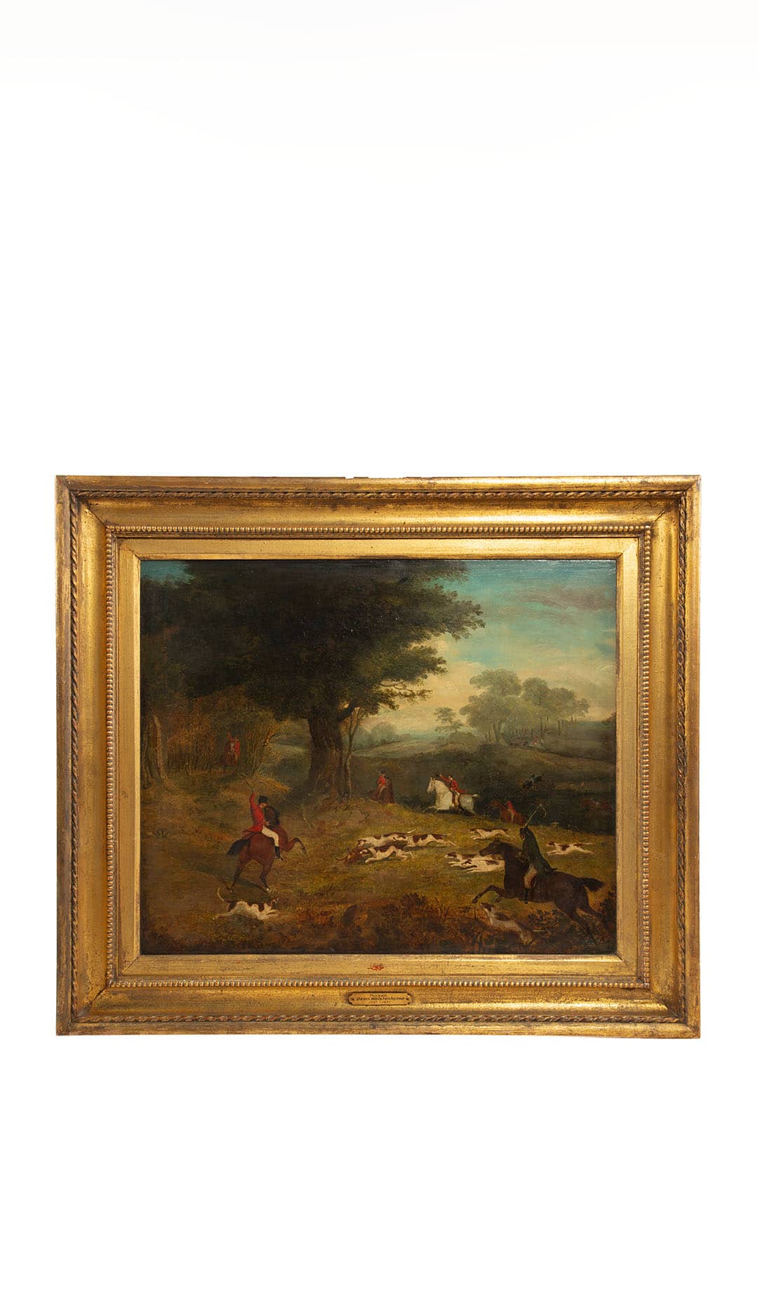 The Chase Concludes: Painting of Fox Hunting in the English Countryside