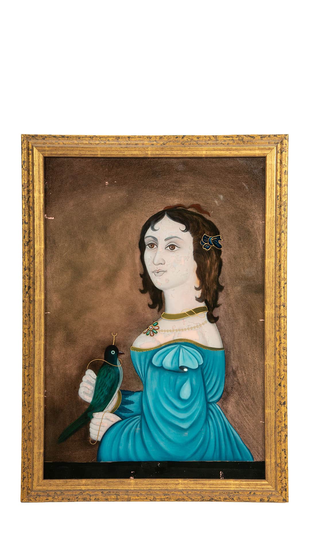 Anglo-Indian School: Églomisé Portrait, 19th Century