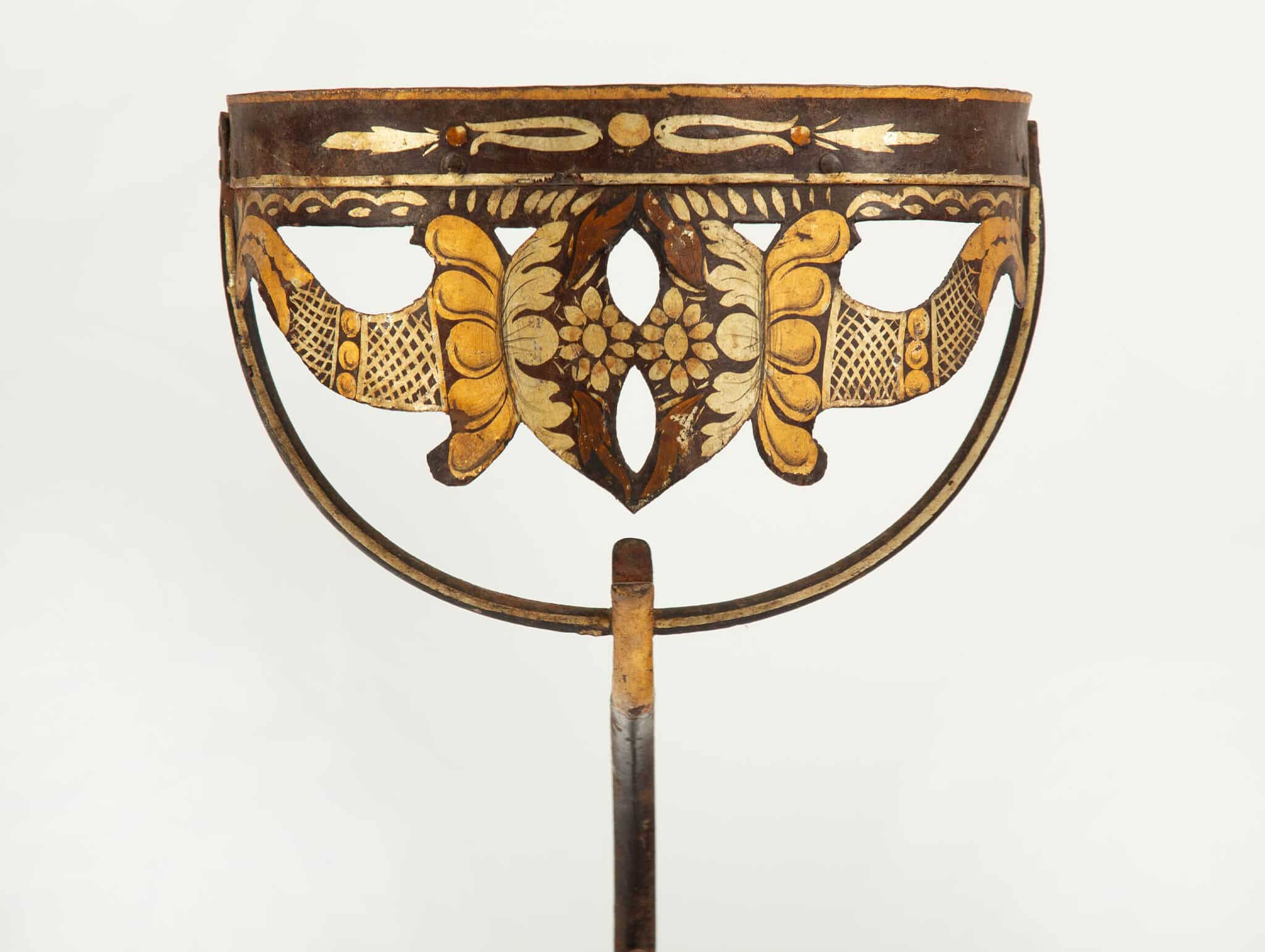 Double-Tier Tole-Painted Iron Jardinière Stand