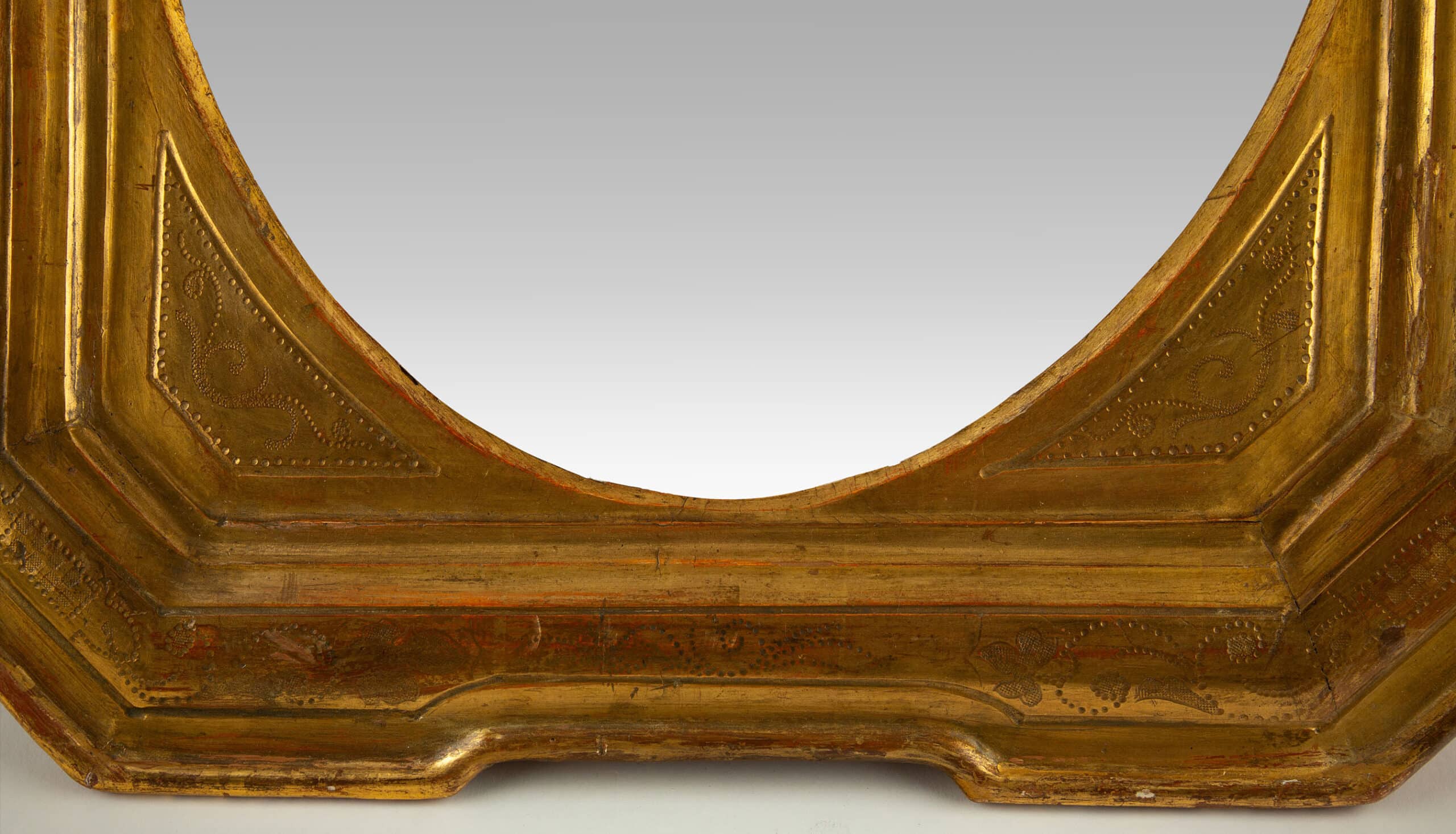 19th Century French Neoclassical Gilt Mirror with Chamfered Corners