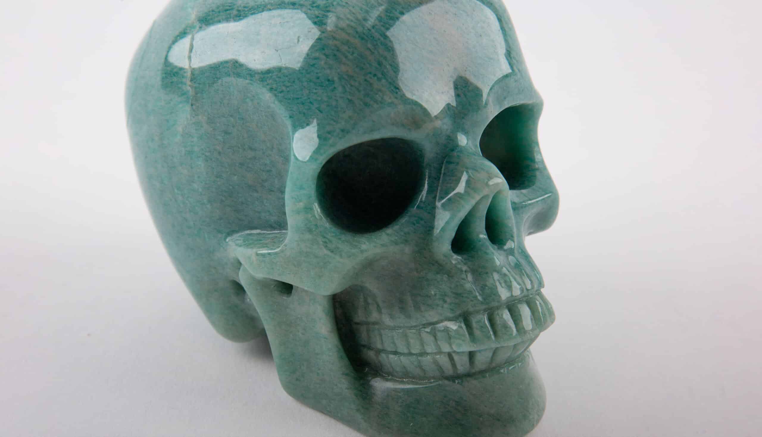 Green Calcite Skull, 4