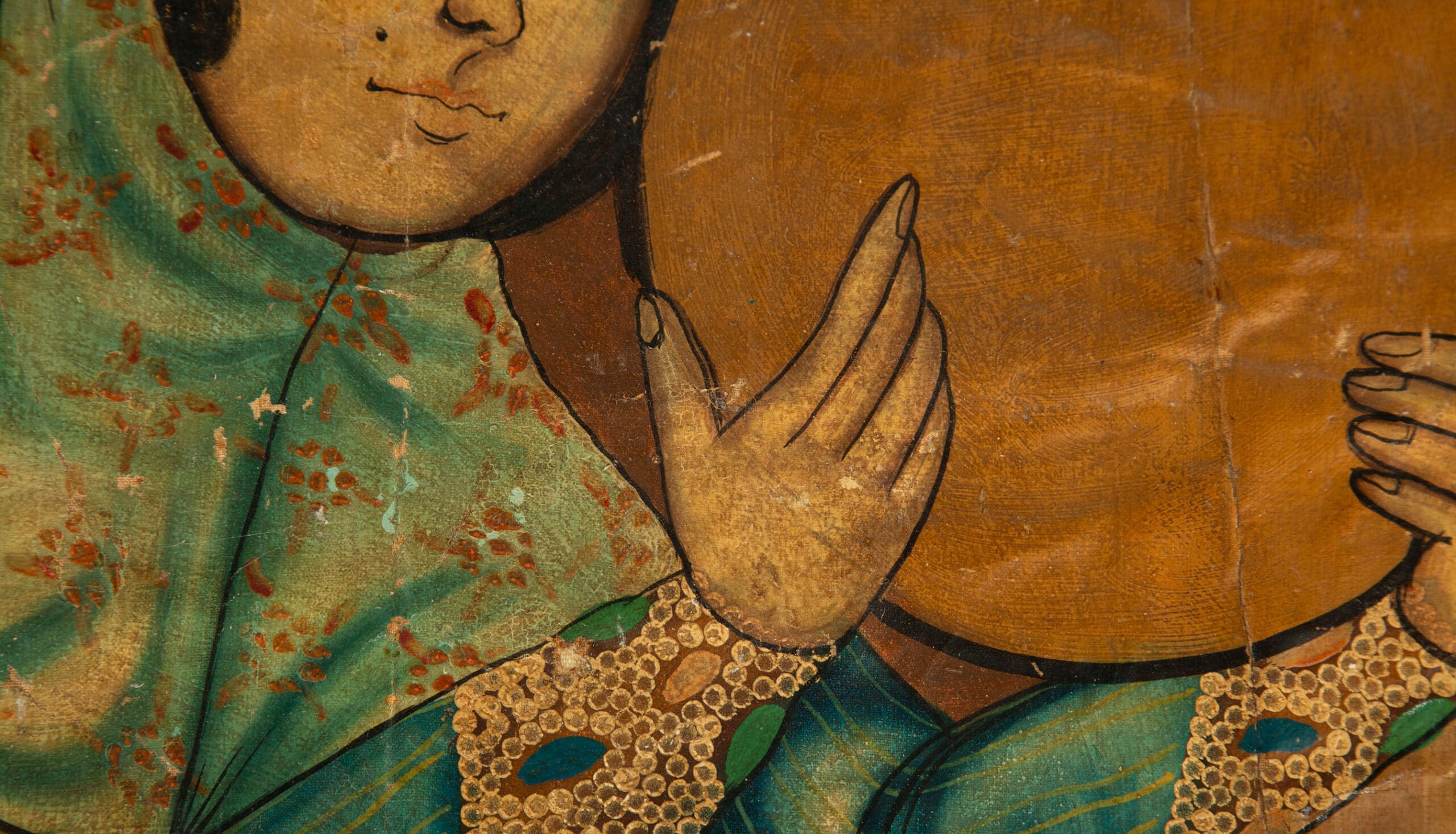 Qajar School Portrait of a Woman with Tambourine, Iran, Early 20th Century