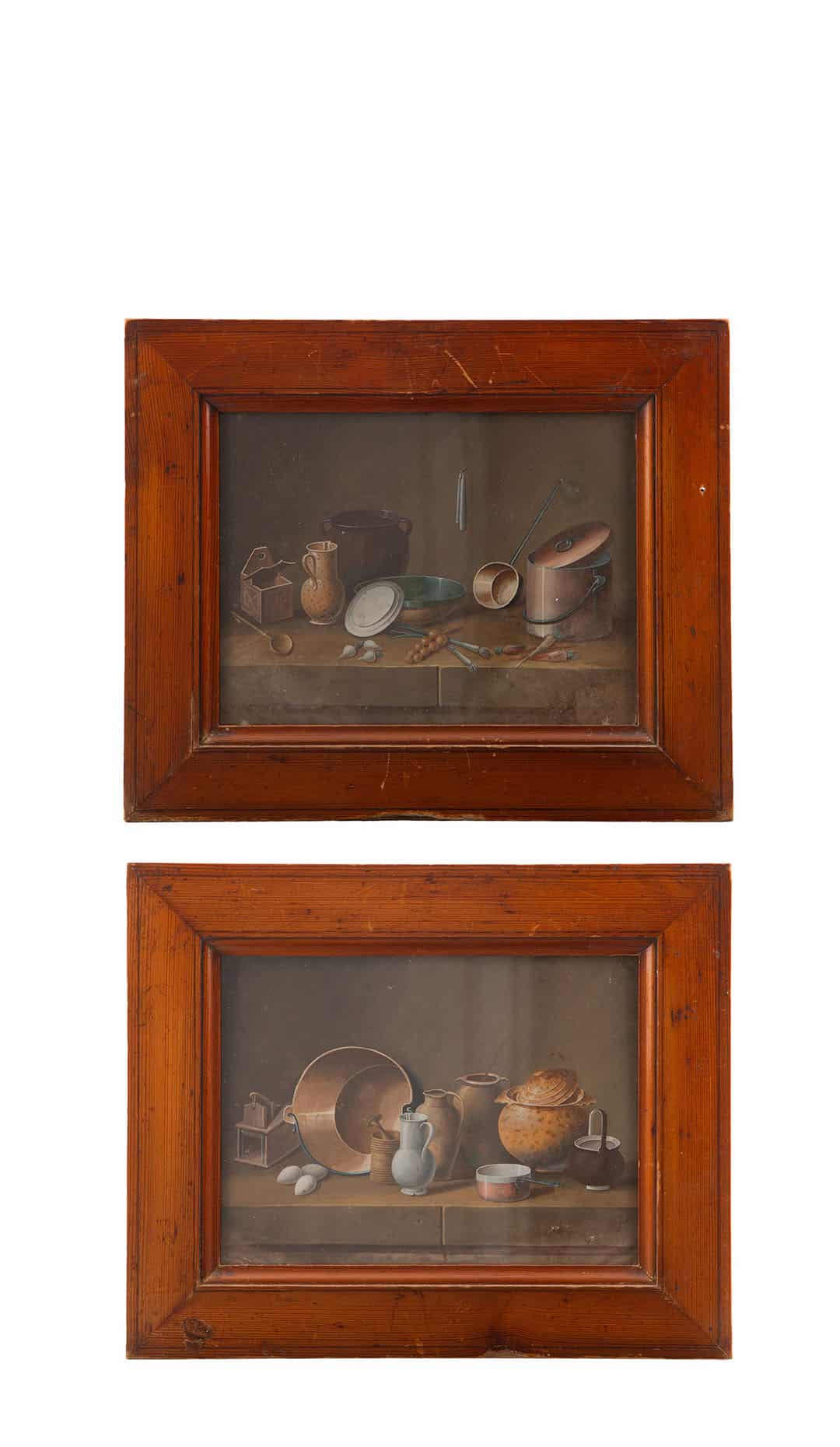 Johann Heinrich Feyerabend (attrib.), Pair of Biedermeier Kitchen Still Lifes