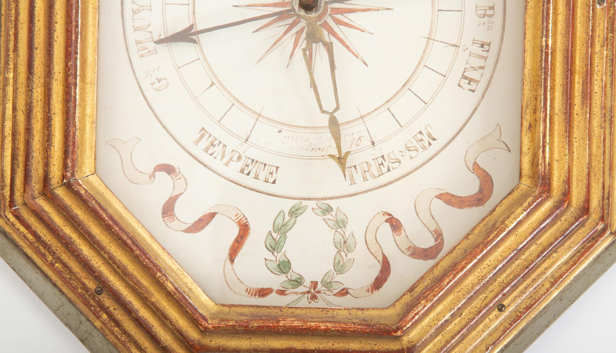 18th Century French Barometer w/ Gilt Octagonal Frame