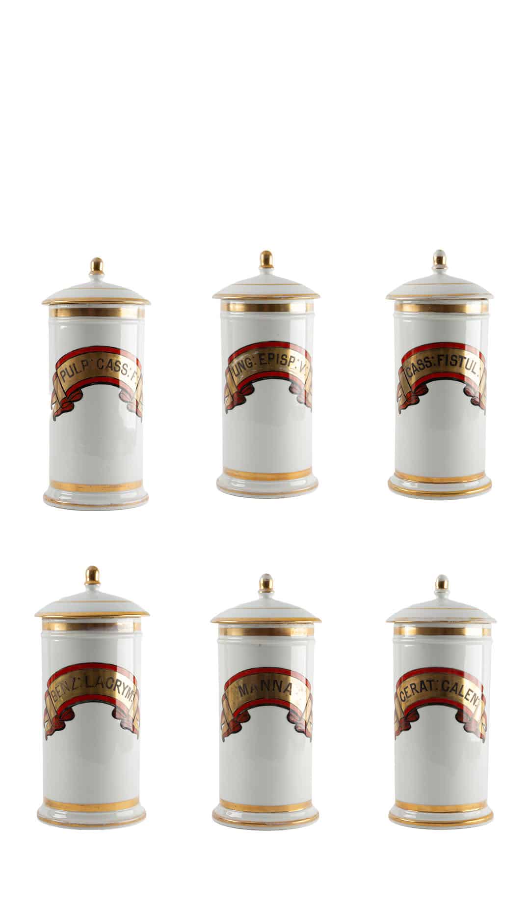 Cabinet of Cures: Six 19th Century Apothecary Jars